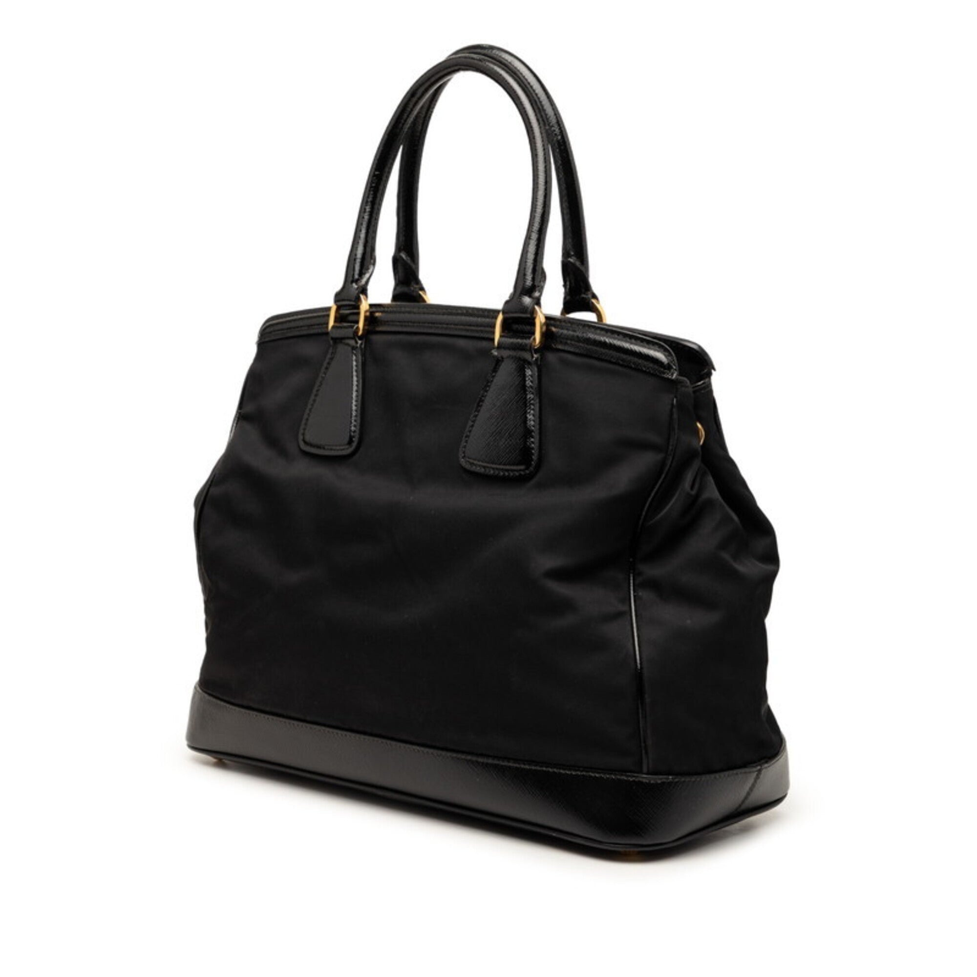 Prada Black Nylon Leather Handbag (Pre-Owned)