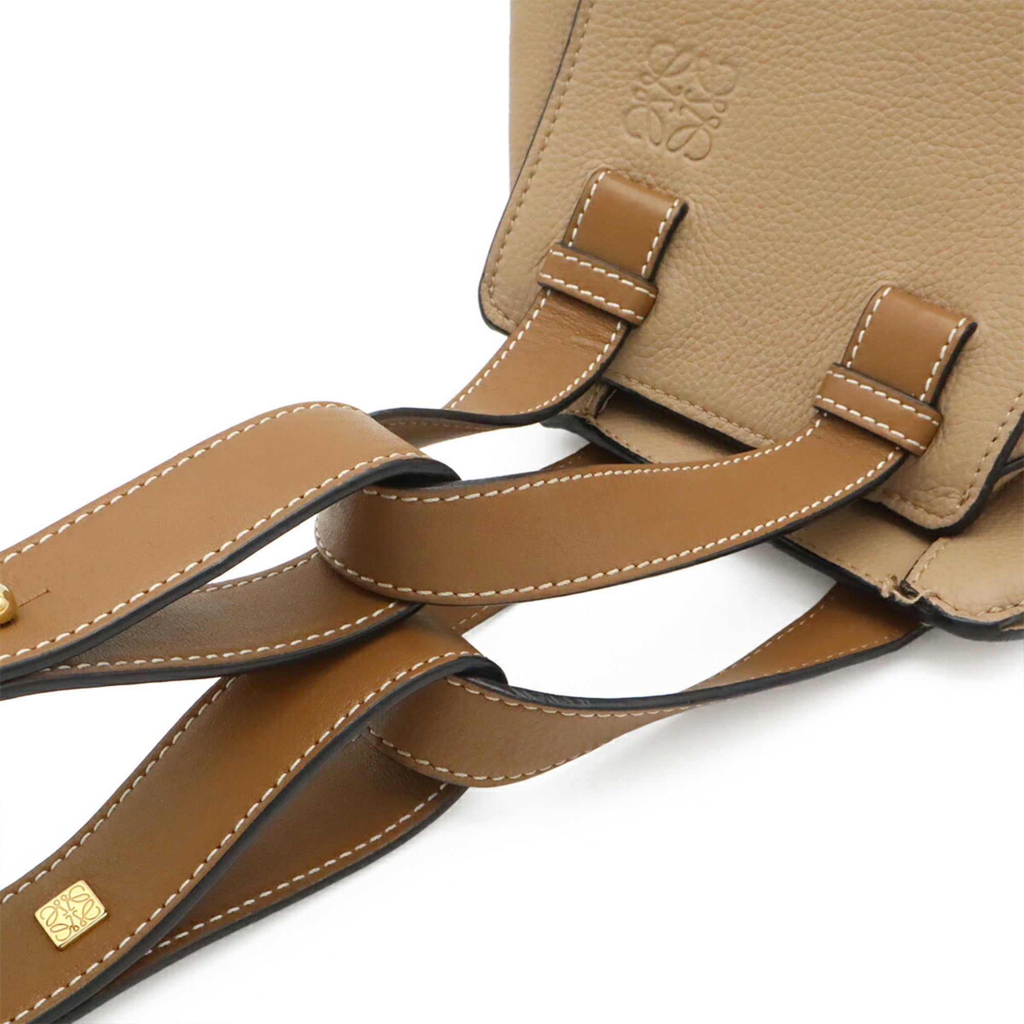 Loewe Beige Brown Brown Leather Handbag Shoulder Bag (Pre-Owned)