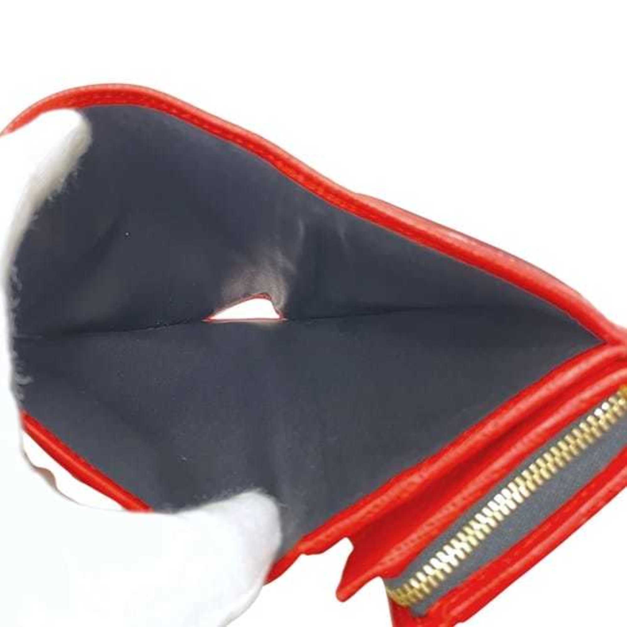 Loewe Red Color Leather Wallet (Bi-Fold) (Pre-Owned)