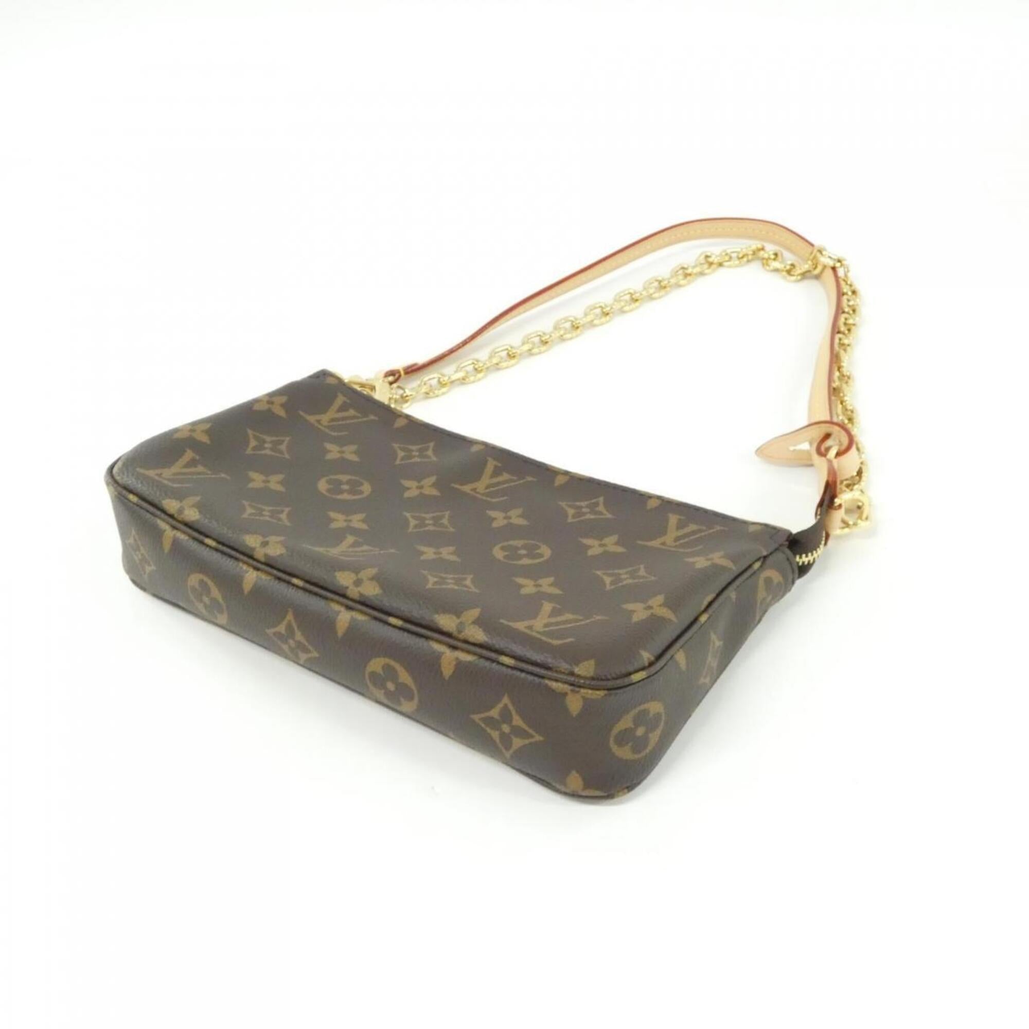 Louis Vuitton Marron Monogram Coated Canvas Pochette Pouch (Pre-Owned)