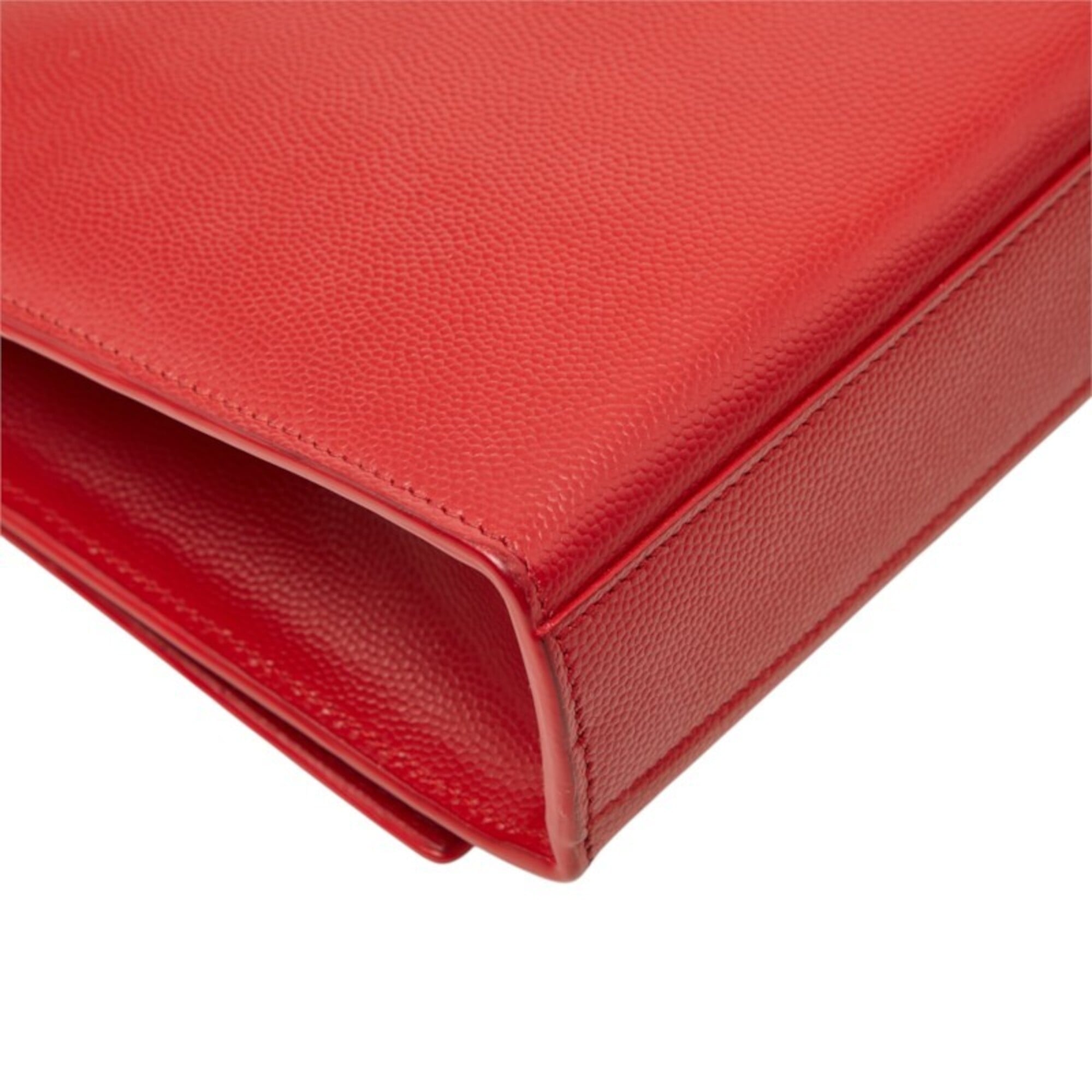 Saint Laurent Gold Red Color Leather Shoulder Bag (Pre-Owned)