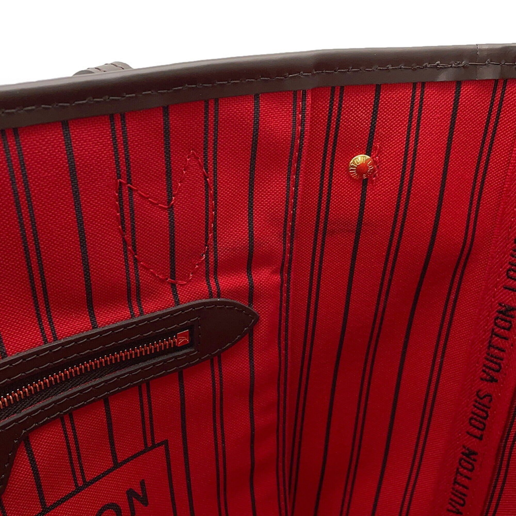 Louis Vuitton Damier Damier Canvas Ebene Red Color Damier Canvas Handbag Pouch Tote Bag (Pre-Owned)