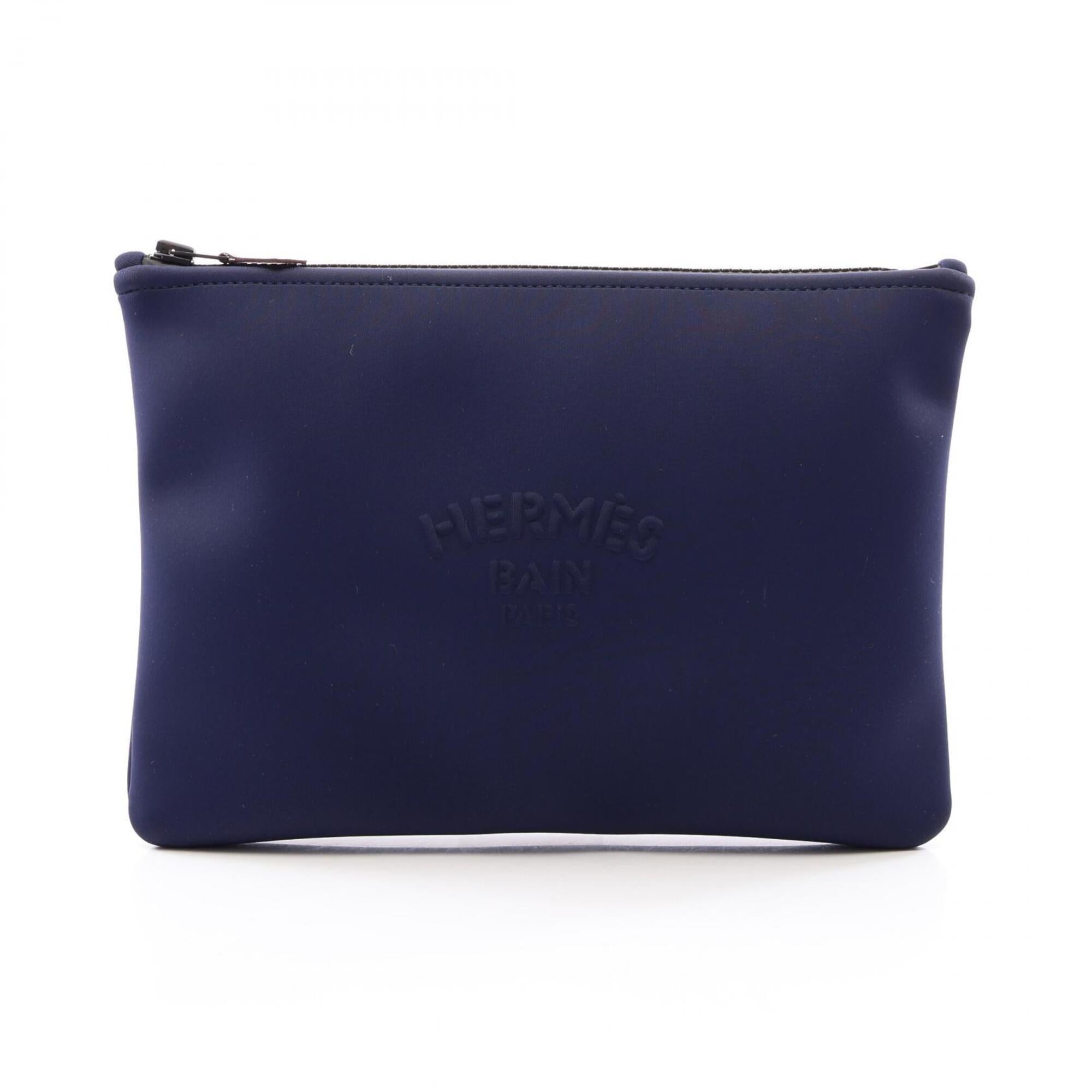 Hermes Navy Neoprene Handbag Pouch (Pre-Owned)