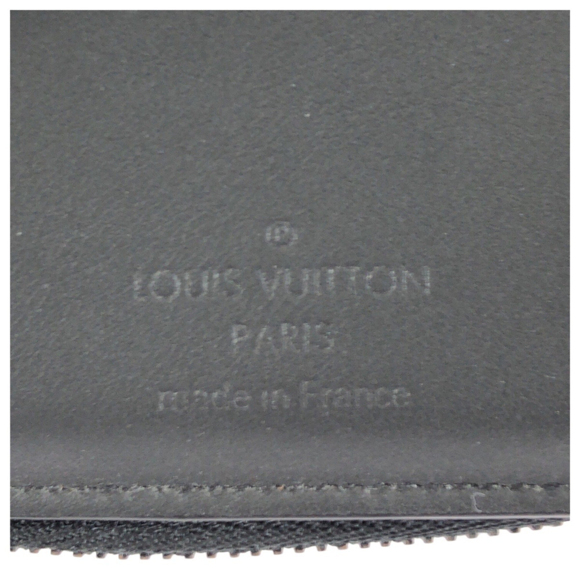 Louis Vuitton Black Leather Wallet (Tri-Fold) (Pre-Owned)