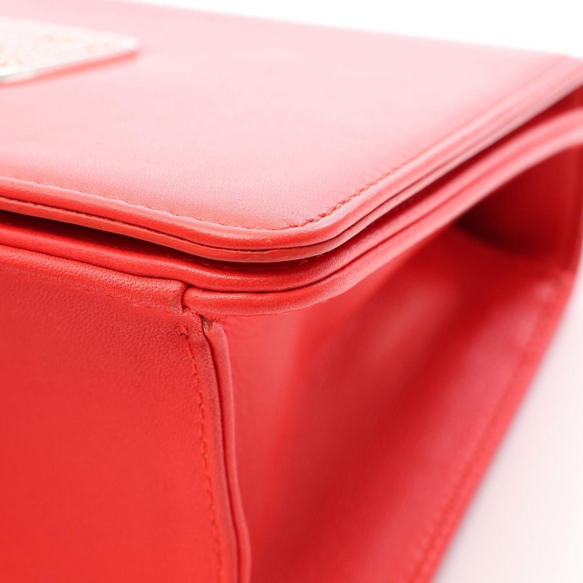 Christian Dior Red Color Leather Handbag Shoulder Bag (Pre-Owned)
