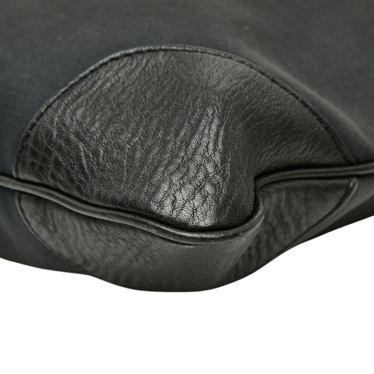 Burberry Black Leather Canvas Shoulder Bag Tote Bag (Pre-Owned)