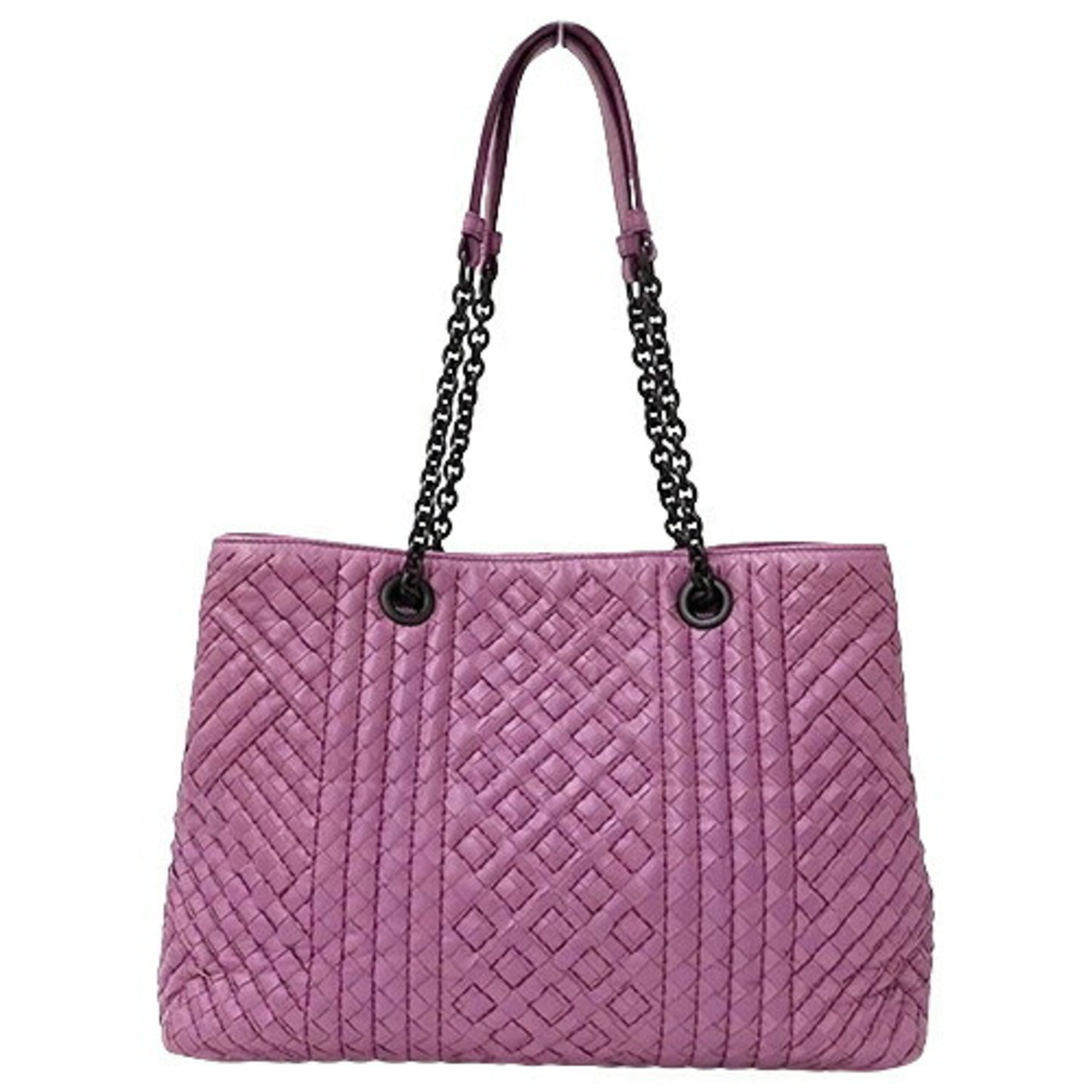 Bottega Veneta Pink Purple Leather Tote Bag (Pre-Owned)