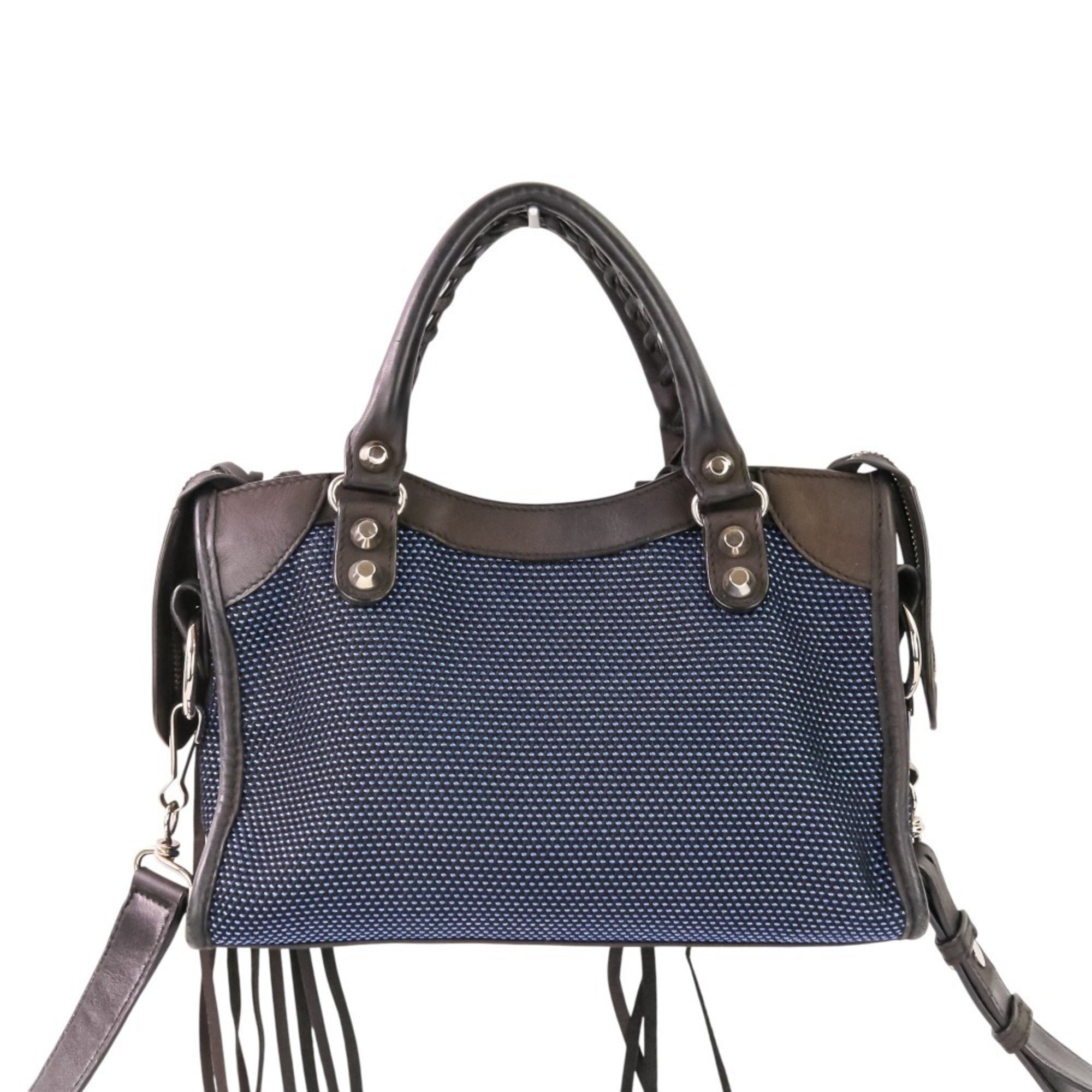 Balenciaga Dark Brown Navy Orange Handbag (Pre-Owned)