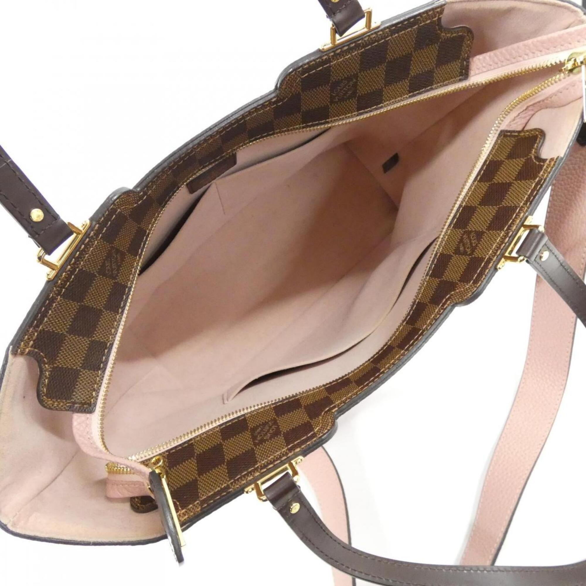 Louis Vuitton Ebene Magnolia Coated Canvas Leather Handbag (Pre-Owned)