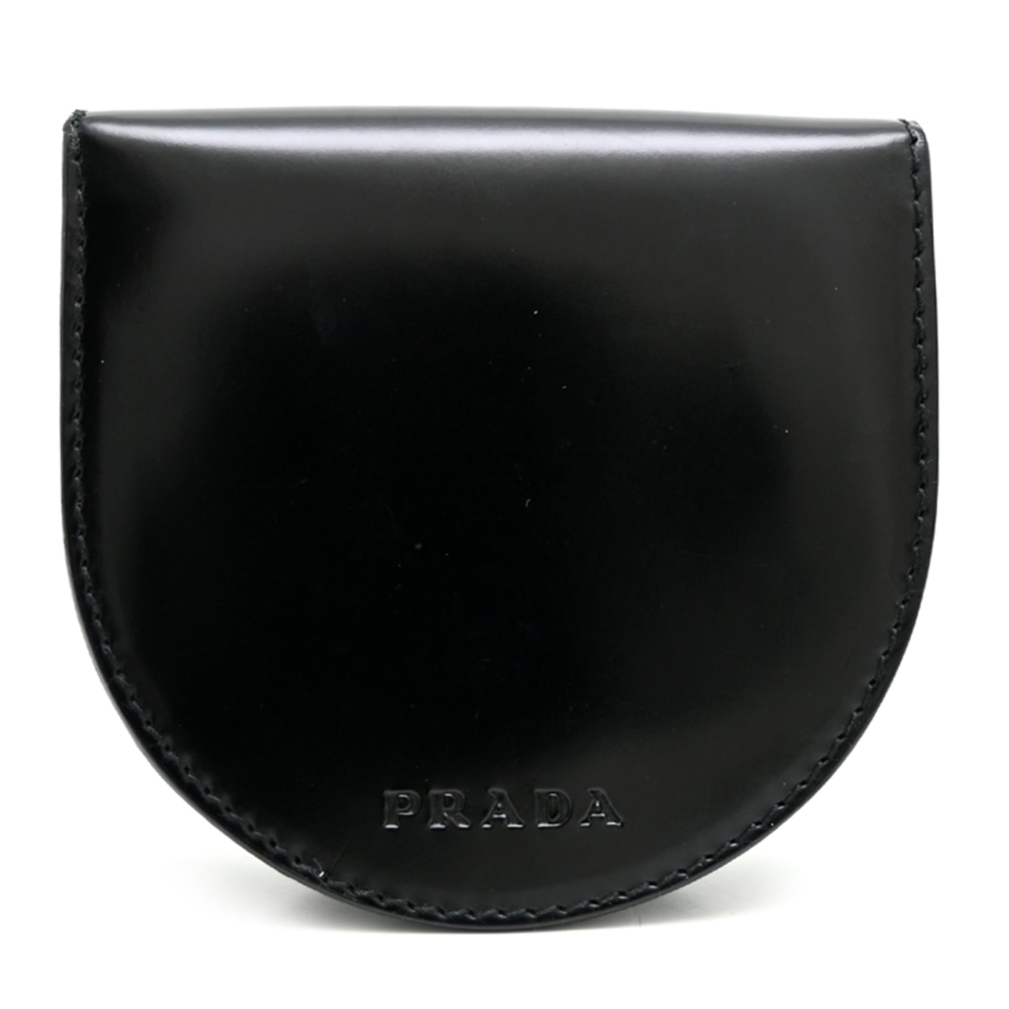 Prada Black Leather Coin Purse/Coin Case (Pre-Owned)