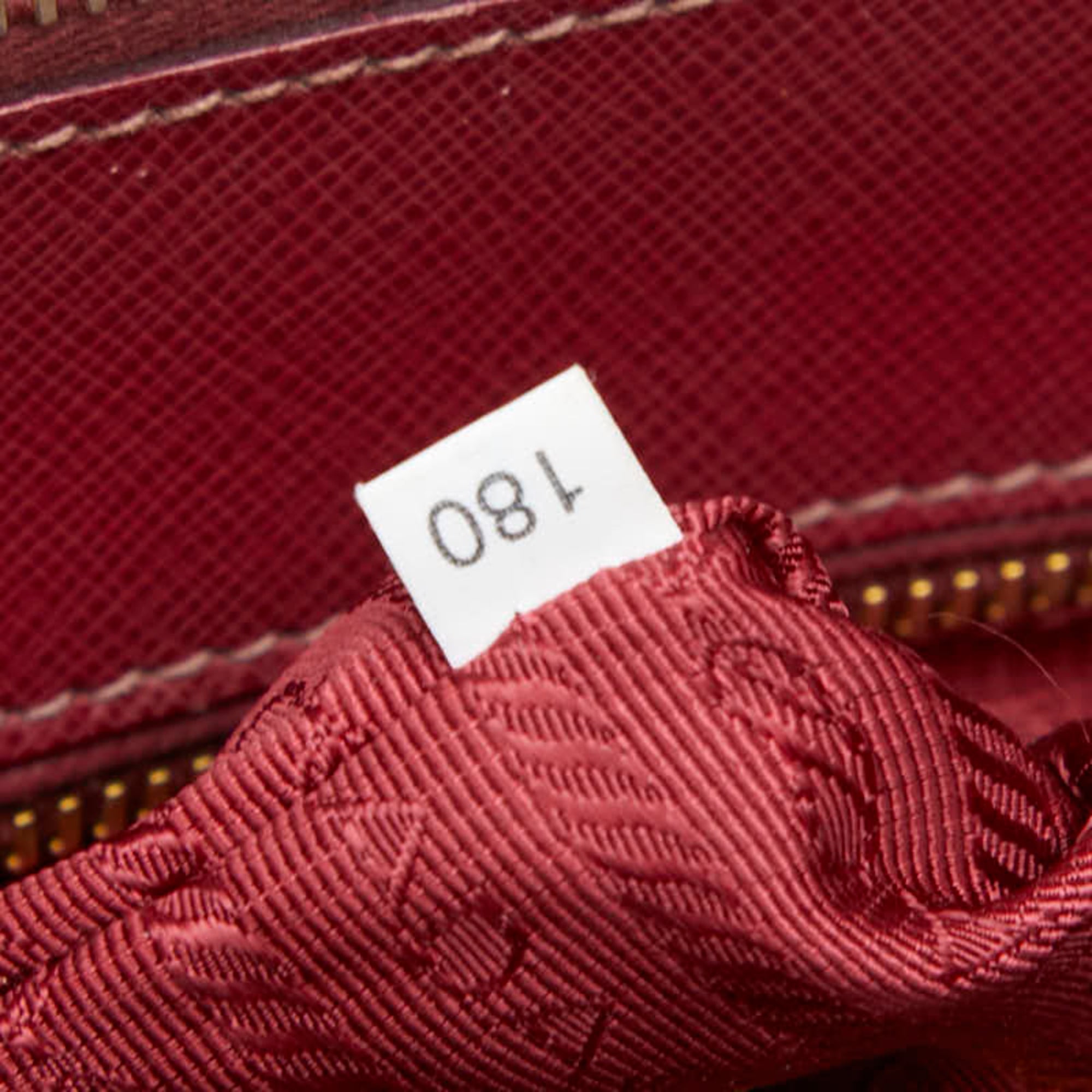 Prada Bordeaux Red Color Wine Leather Handbag Shoulder Bag (Pre-Owned)