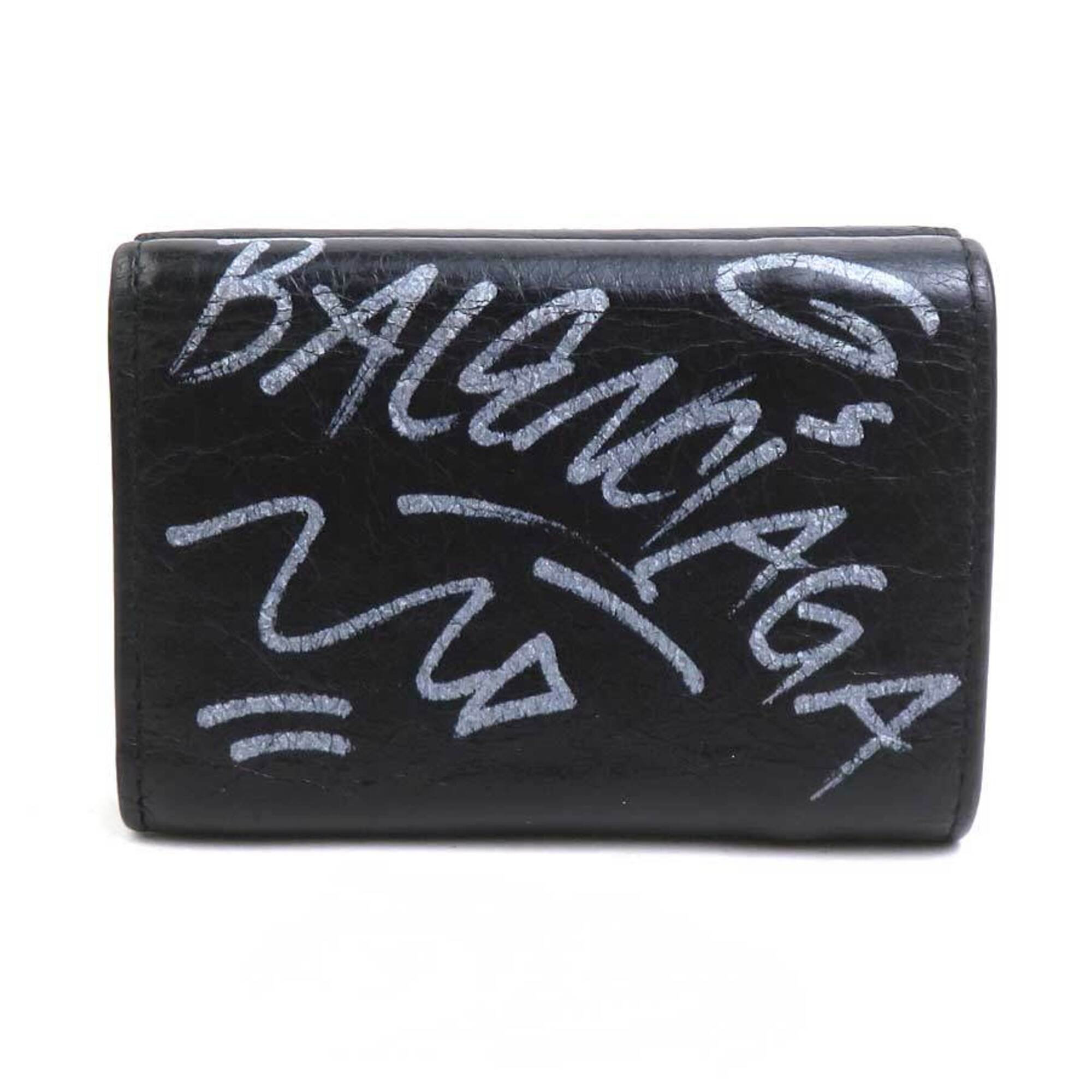 Balenciaga Black Leather Wallet (Tri-Fold) (Pre-Owned)