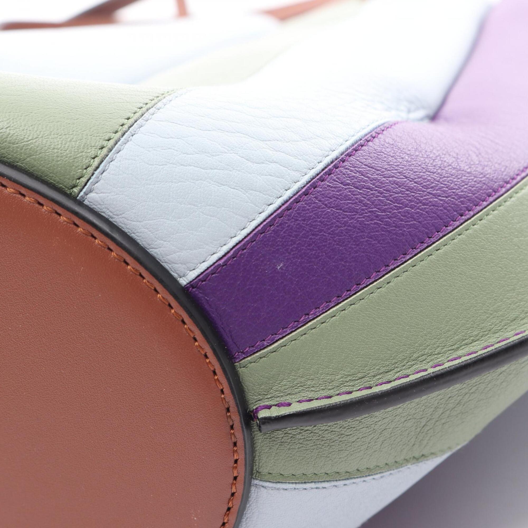 Loewe Green Multi-Color Leather Handbag Tote Bag (Pre-Owned)