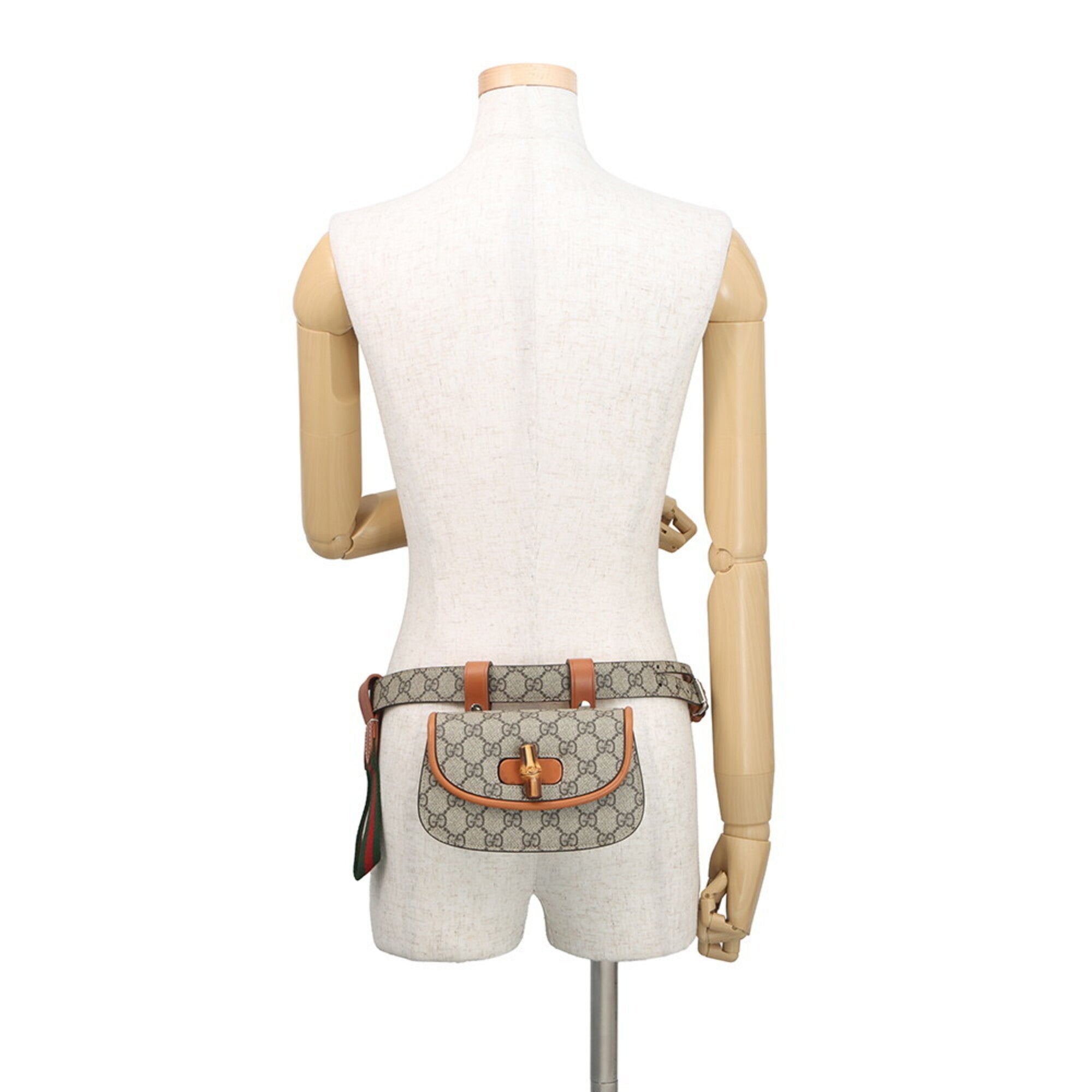 Gucci Beige Brown Gg Supreme Leather Fanny Pack Handbag (Pre-Owned)