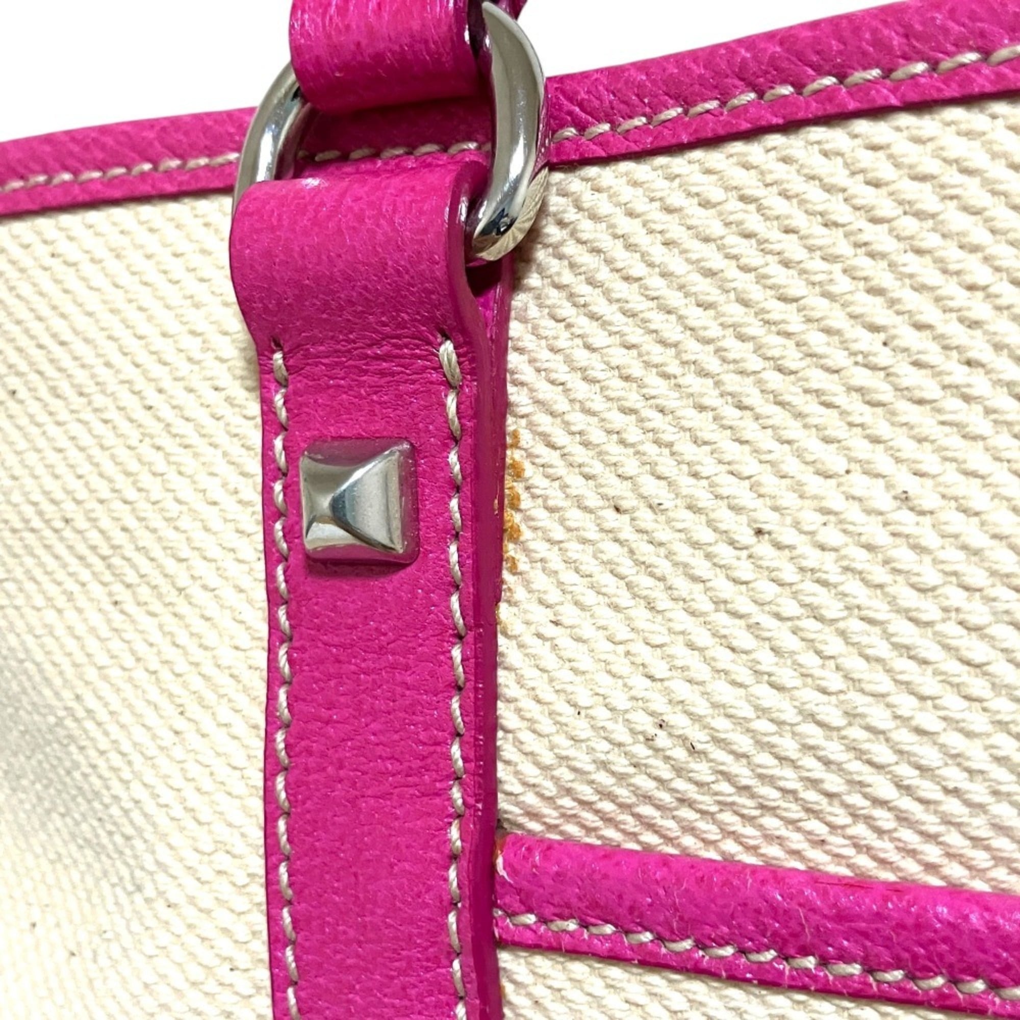 Prada Beige Pink Canvas Tote Bag (Pre-Owned)