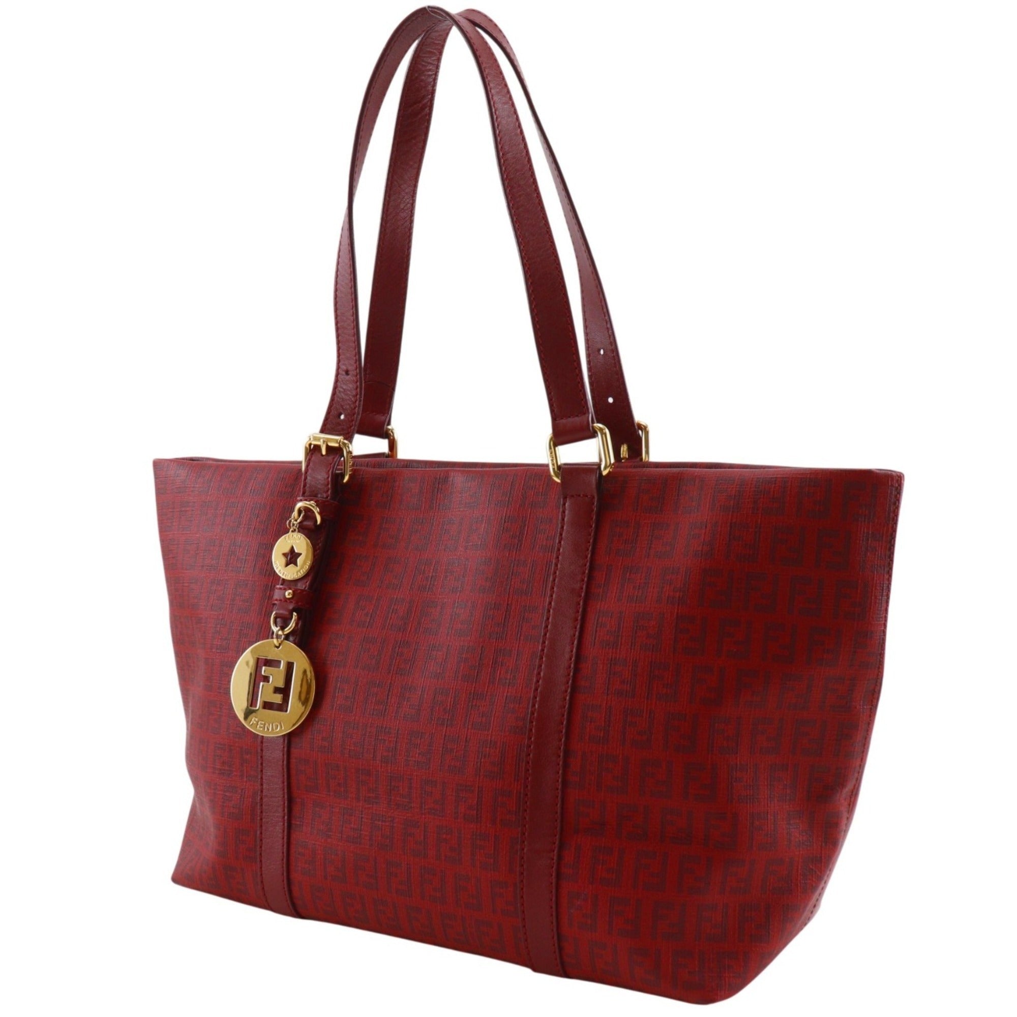 Fendi Zucchino Red Color Pvc Tote Bag (Pre-Owned)