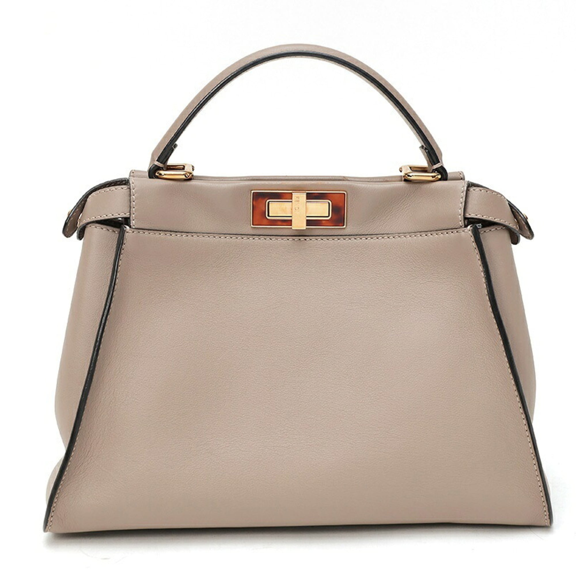 Fendi Grayish Leather Shoulder Bag (Pre-Owned)