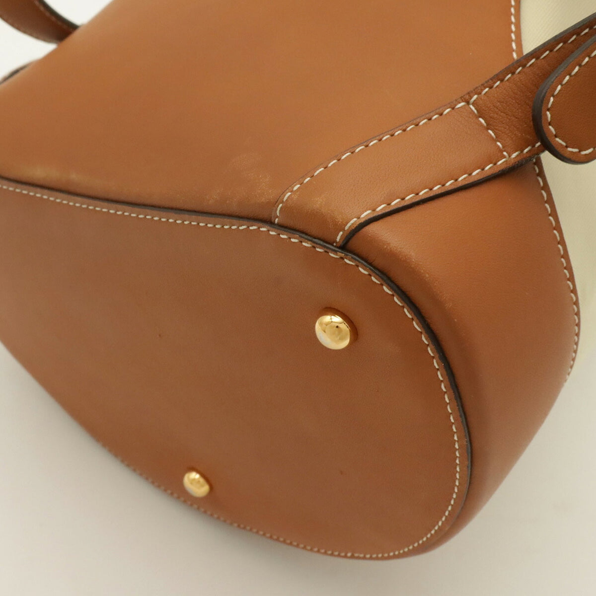Loewe Beige Brown Canvas Leather Shoulder Bag Sling Bag (Pre-Owned)