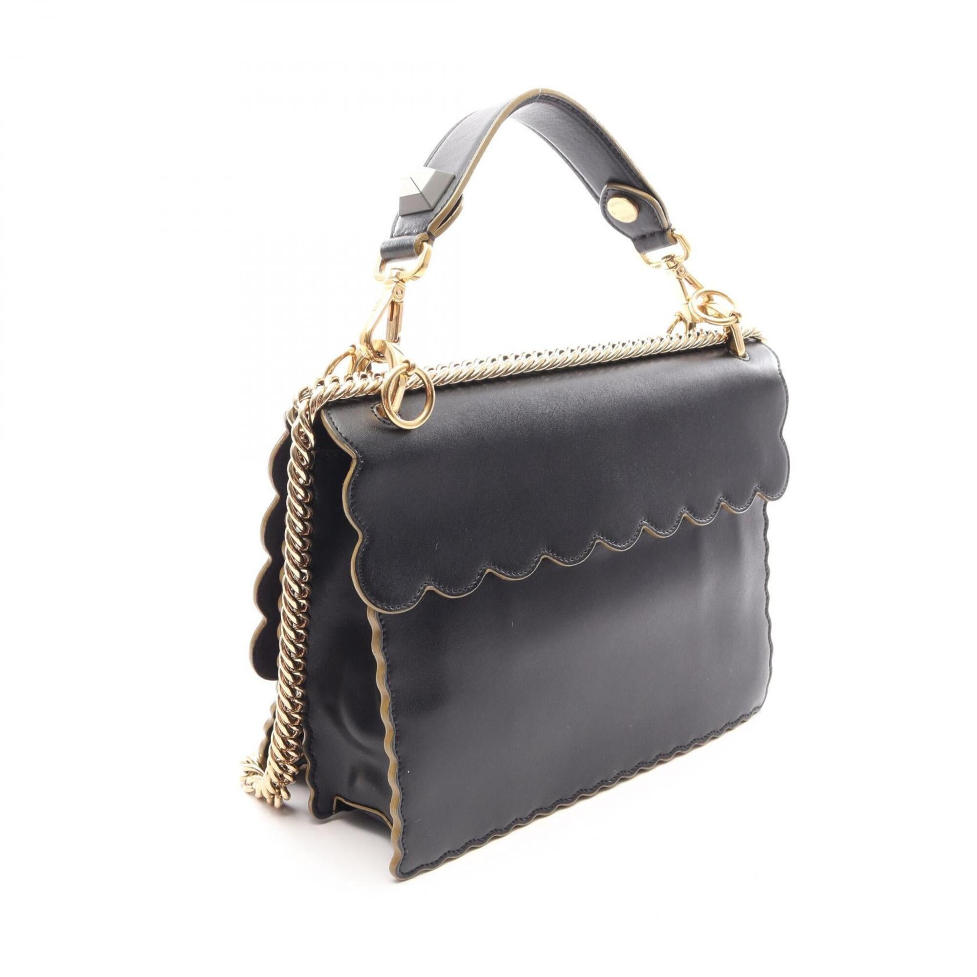 Fendi Black Leather Handbag Shoulder Bag (Pre-Owned)