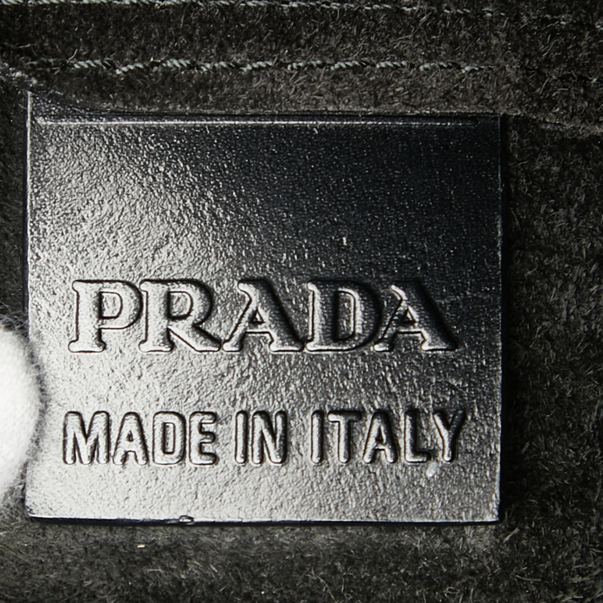 Prada Black Leather Handbag Pouch Tote Bag (Pre-Owned)
