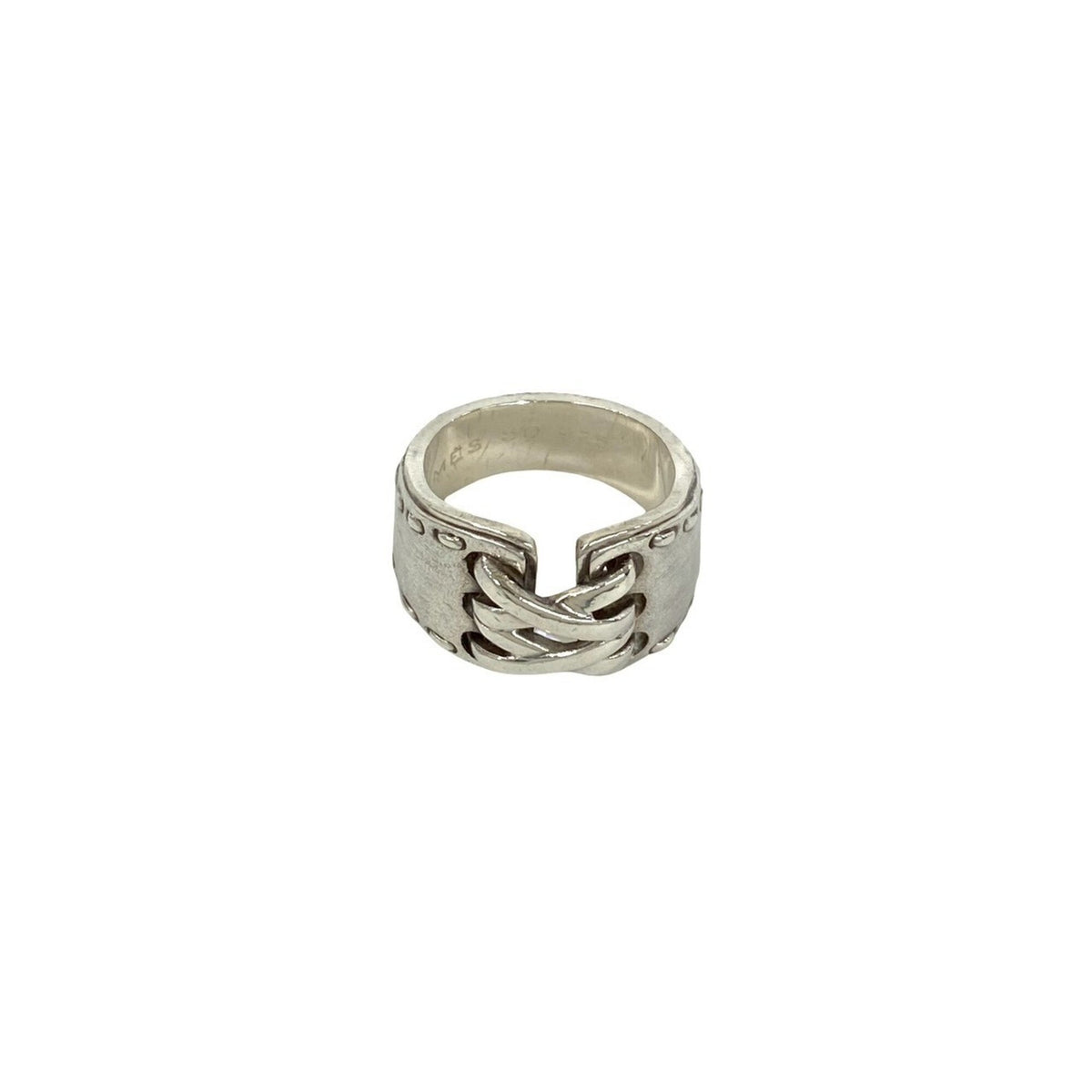 Hermes Silver Silver 925 Band Ring (Pre-Owned)
