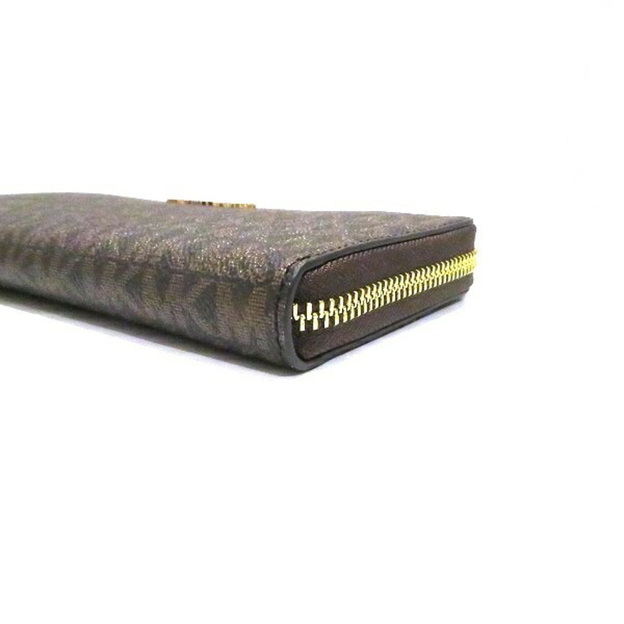 Michael Kors Brown Pvc Leather Long Wallet (Bi-Fold) (Pre-Owned)