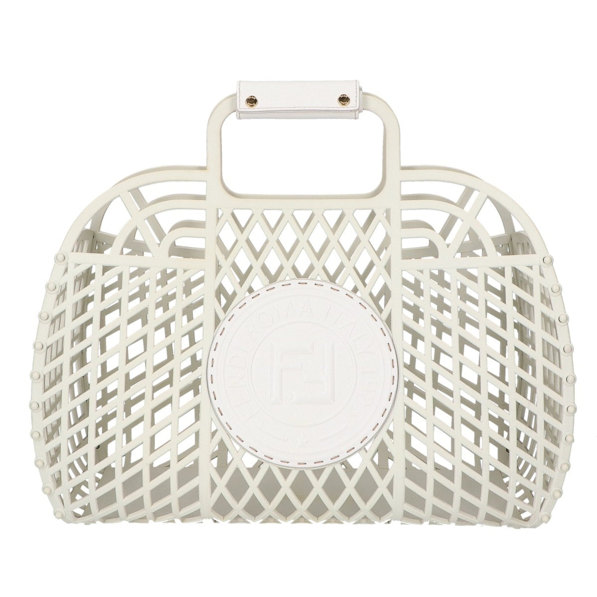 Fendi White Plastic Basket Handbag (Pre-Owned)