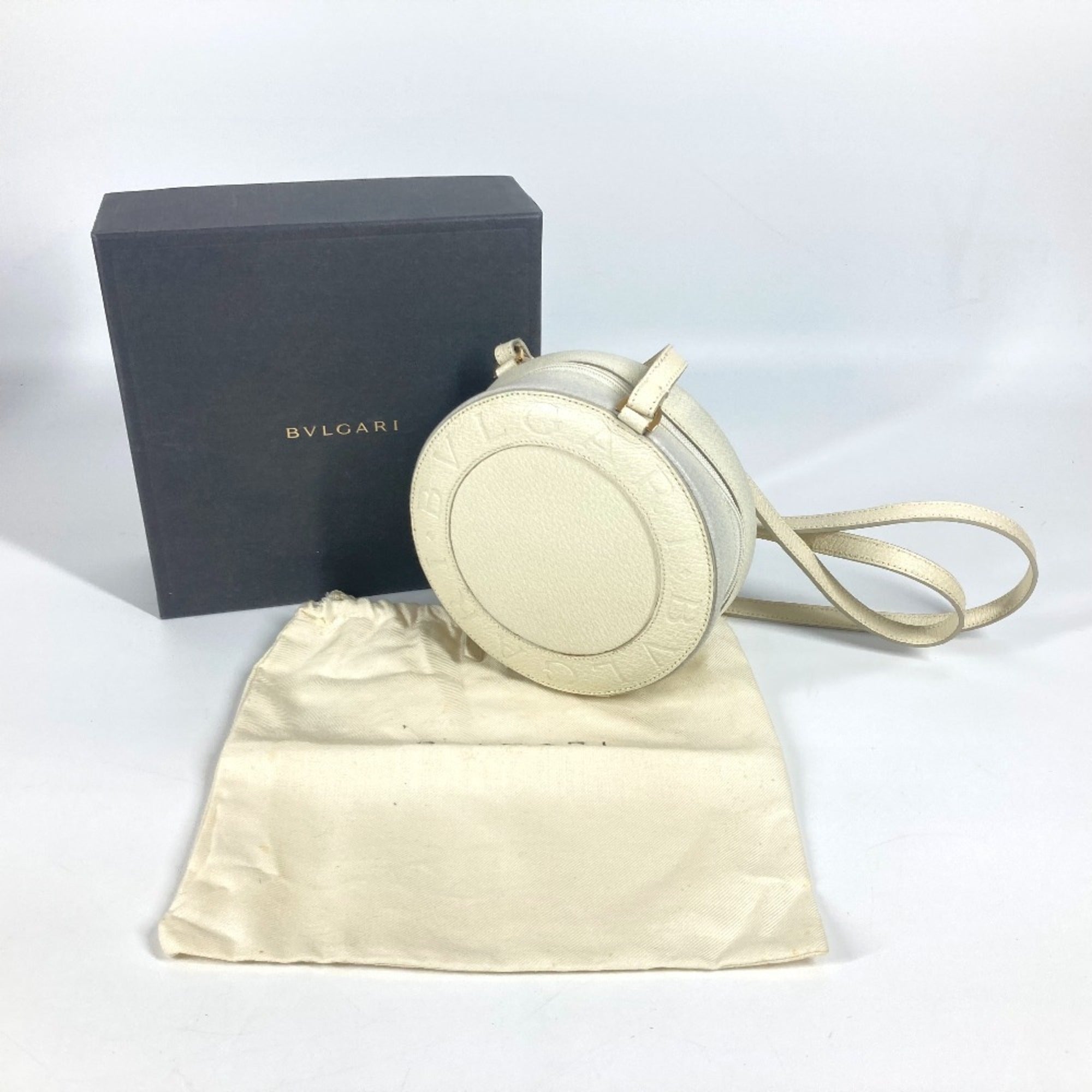 Bvlgari Beige Leather Pochette Shoulder Bag (Pre-Owned)