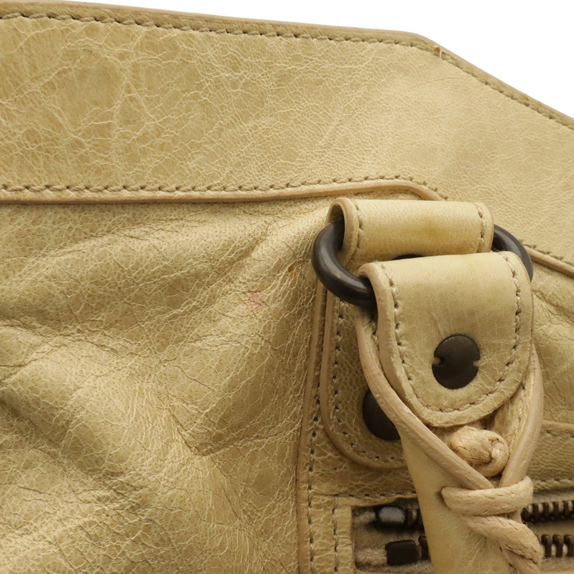 Balenciaga Cream Yellow Leather Handbag Shoulder Bag (Pre-Owned)