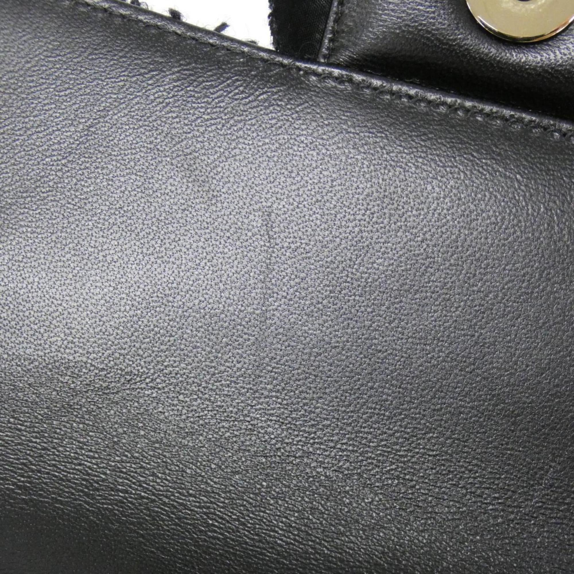 Chanel Black Wool Shoulder Bag (Pre-Owned)