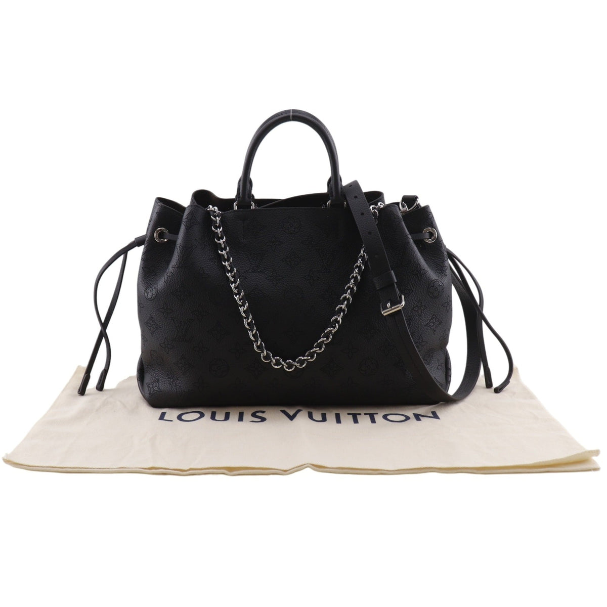 Louis Vuitton Black Noir Monogram Mahina Leather Handbag (Pre-Owned)