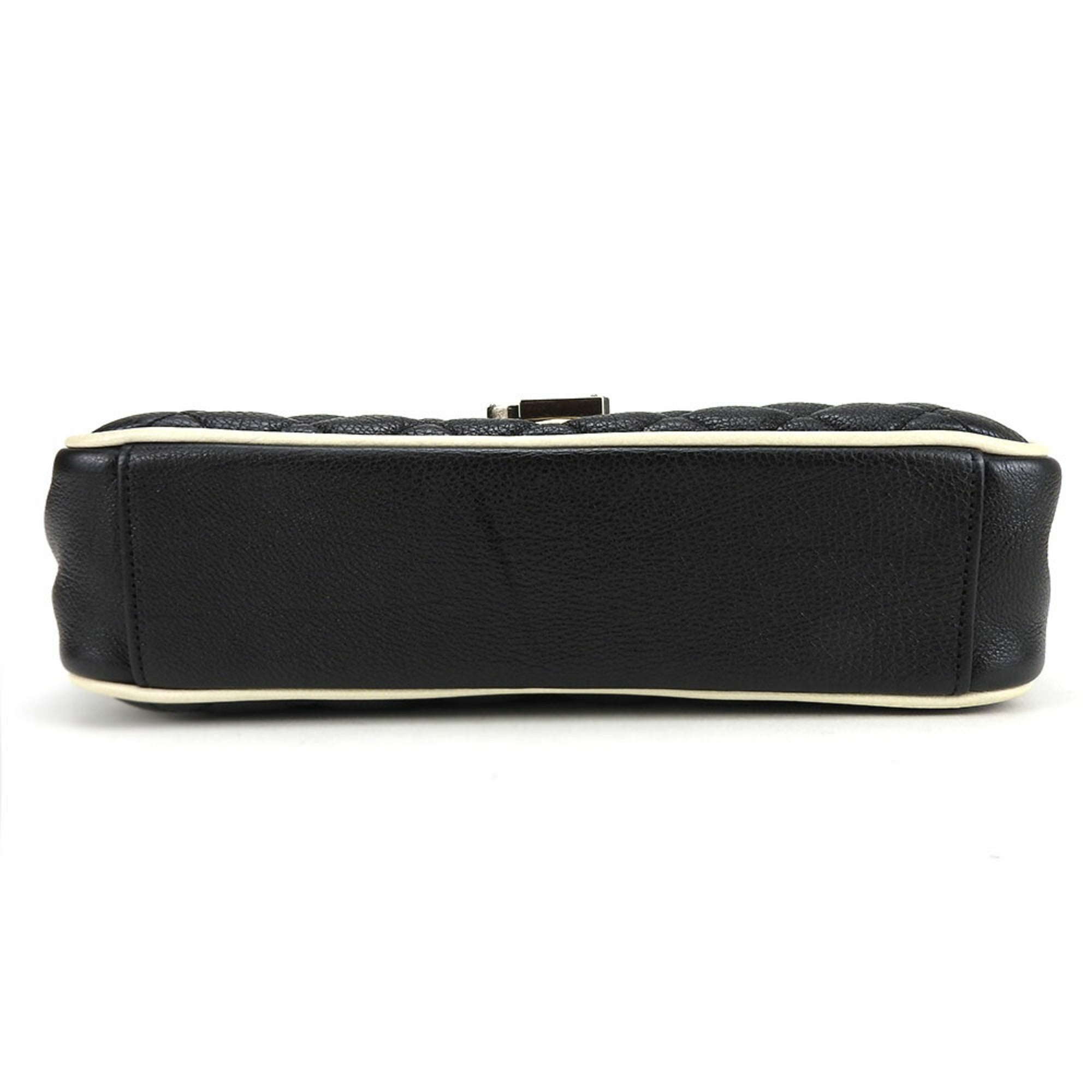 Saint Laurent Black Ivory Leather Shoulder Bag (Pre-Owned)