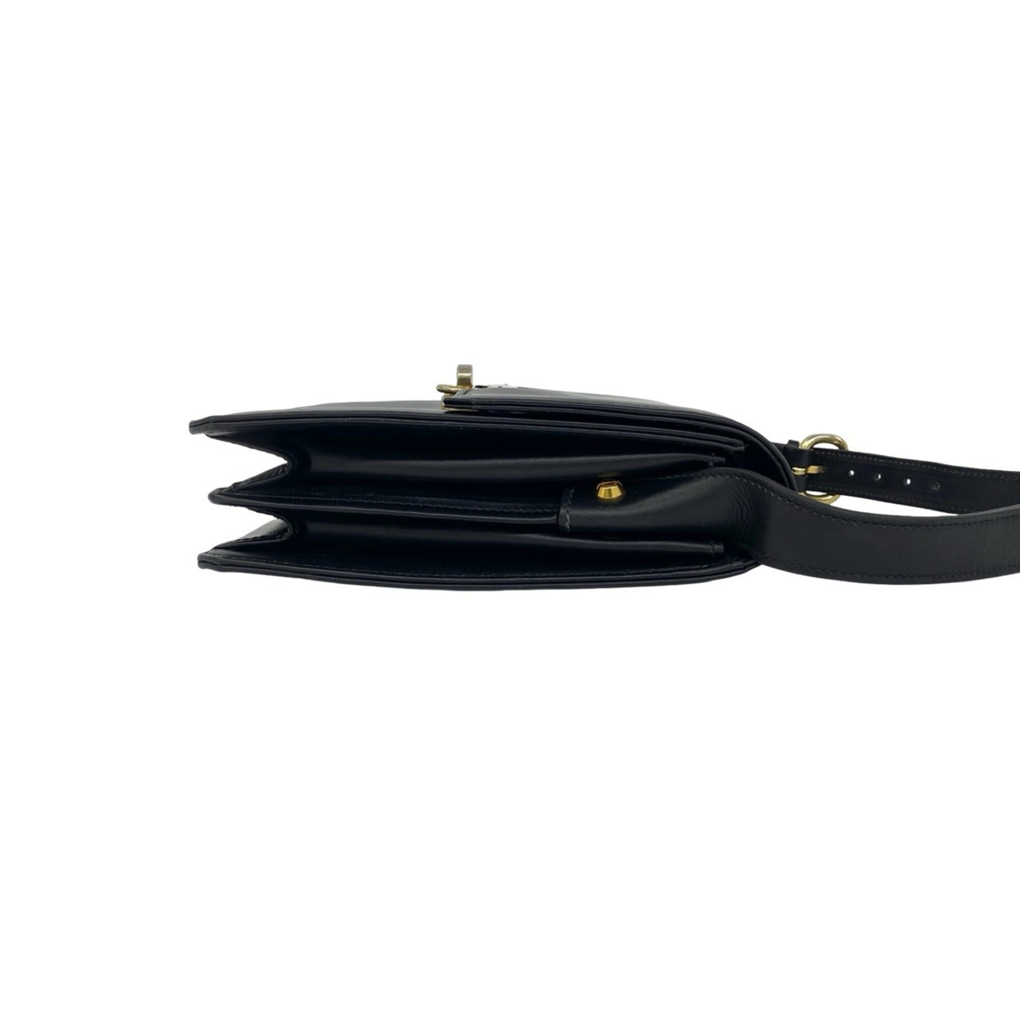 Gucci Black Leather Pochette Shoulder Bag (Pre-Owned)