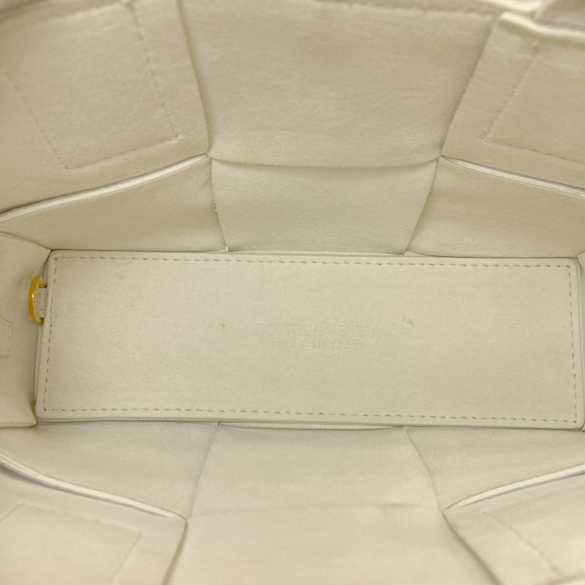 Bottega Veneta White Leather Handbag Pouch (Pre-Owned)