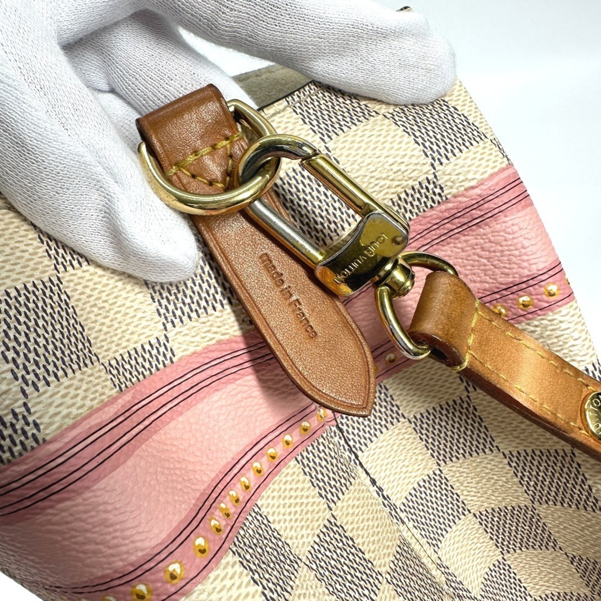 Louis Vuitton White Damier Azur Canvas Shoulder Bag (Pre-Owned)