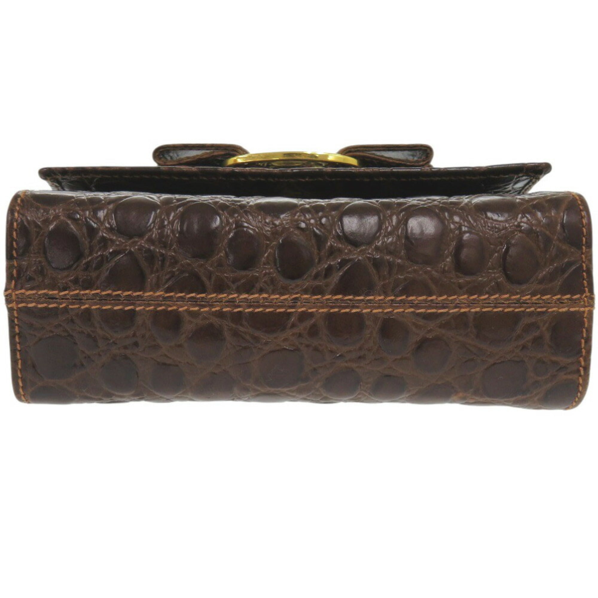 Salvatore Ferragamo Brown Leather Shoulder Bag (Pre-Owned)