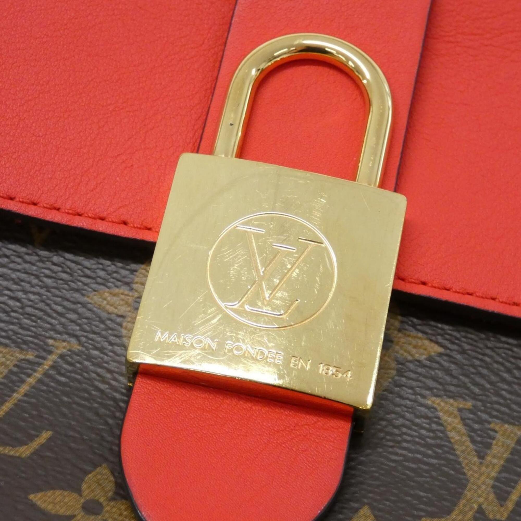 Louis Vuitton Brown Coquelicots Red Color Coated Canvas Leather Handbag (Pre-Owned)