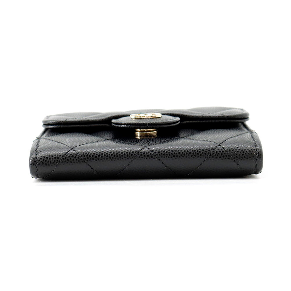 Chanel Matelasse Black Grained Calfskin Chain/Shoulder Wallet (Pre-Owned)