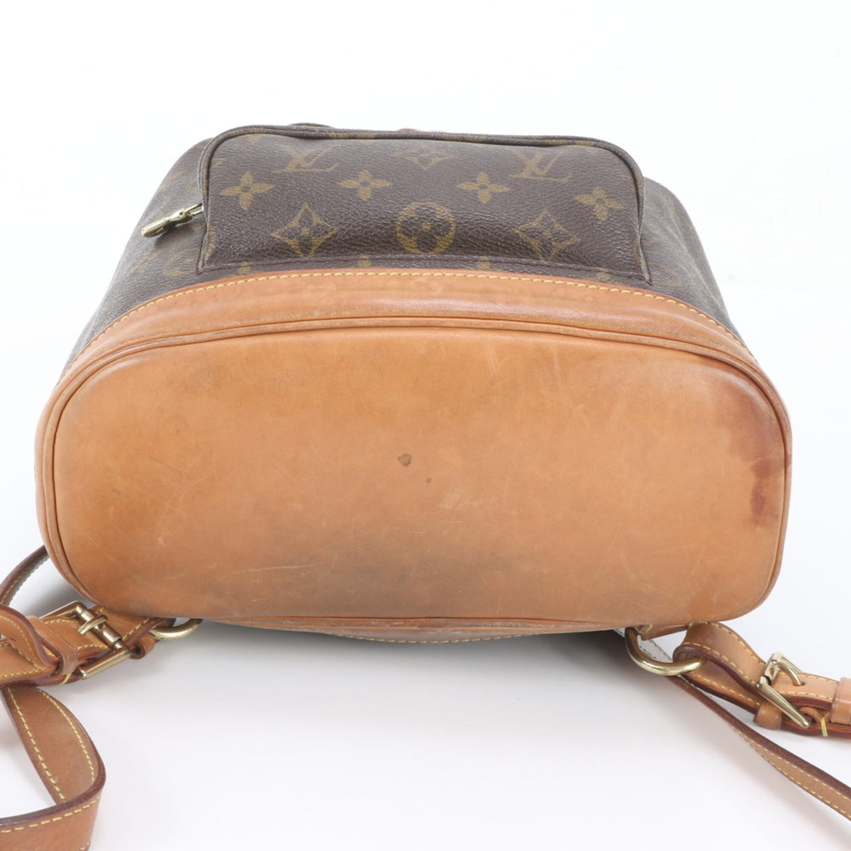 Louis Vuitton Brown Leather Coated Canvas Backpack (Pre-Owned)
