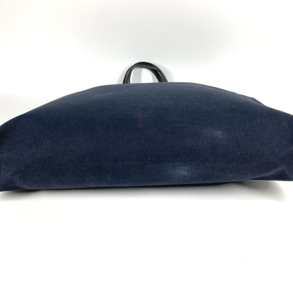 Hermes Black Navy Canvas Leather Boston Bag Handbag Tote Bag (Pre-Owned)