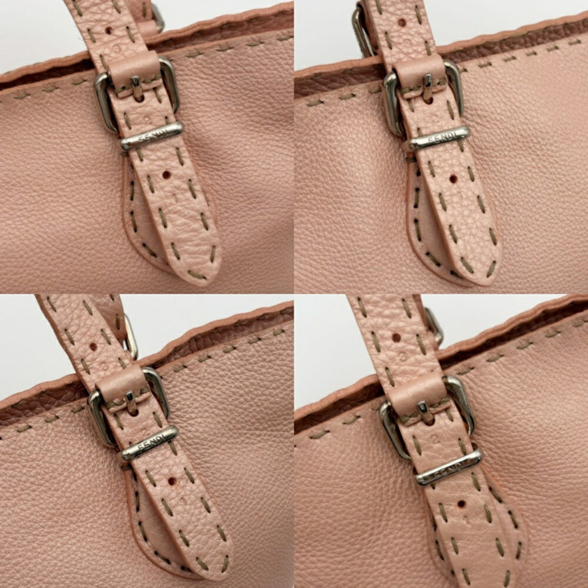 Fendi Pink Leather Tote Bag (Pre-Owned)