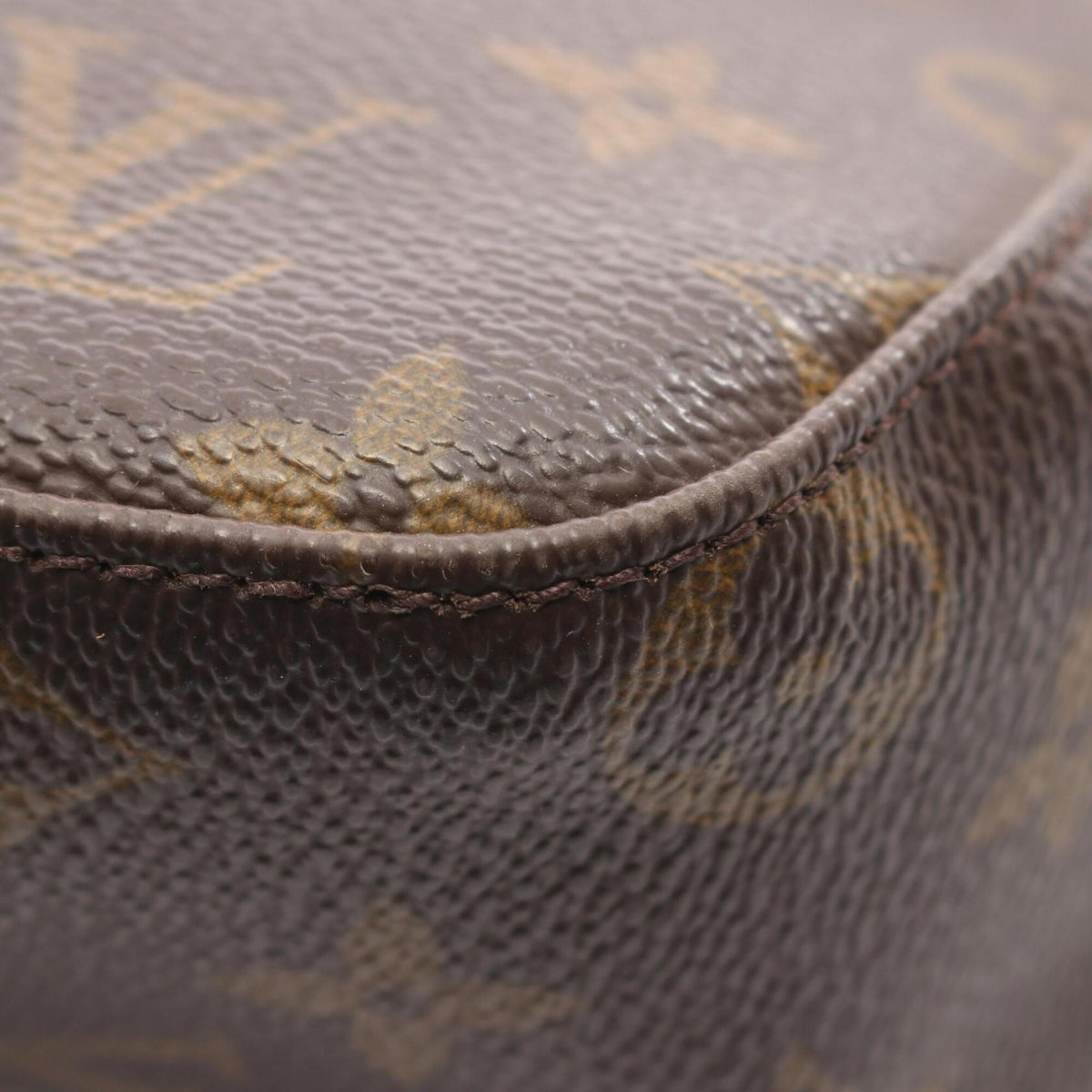 Louis Vuitton Brown Coated Canvas Leather Handbag Shoulder Bag (Pre-Owned)