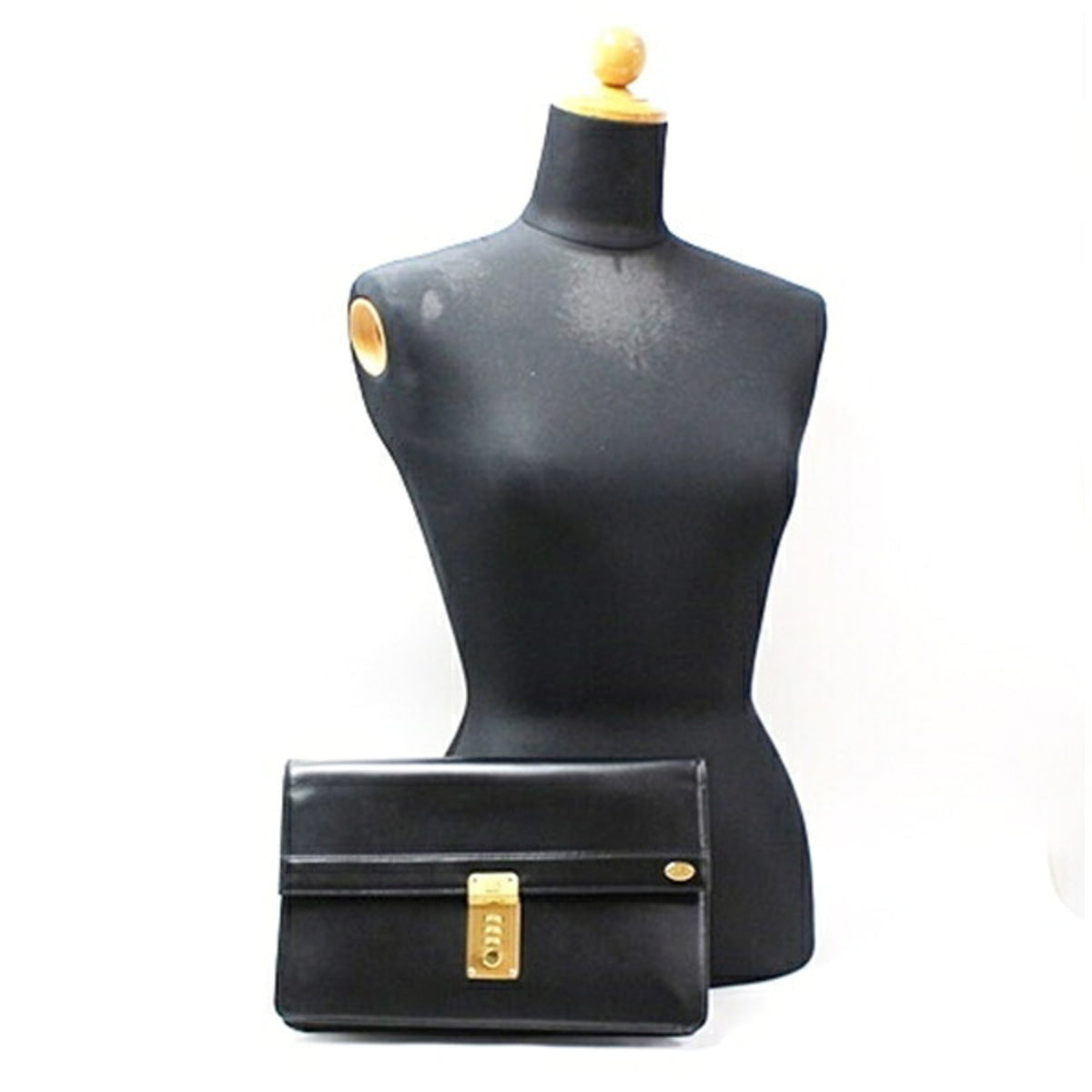 Dunhill Beige Black Leather Clutch Bag (Pre-Owned)