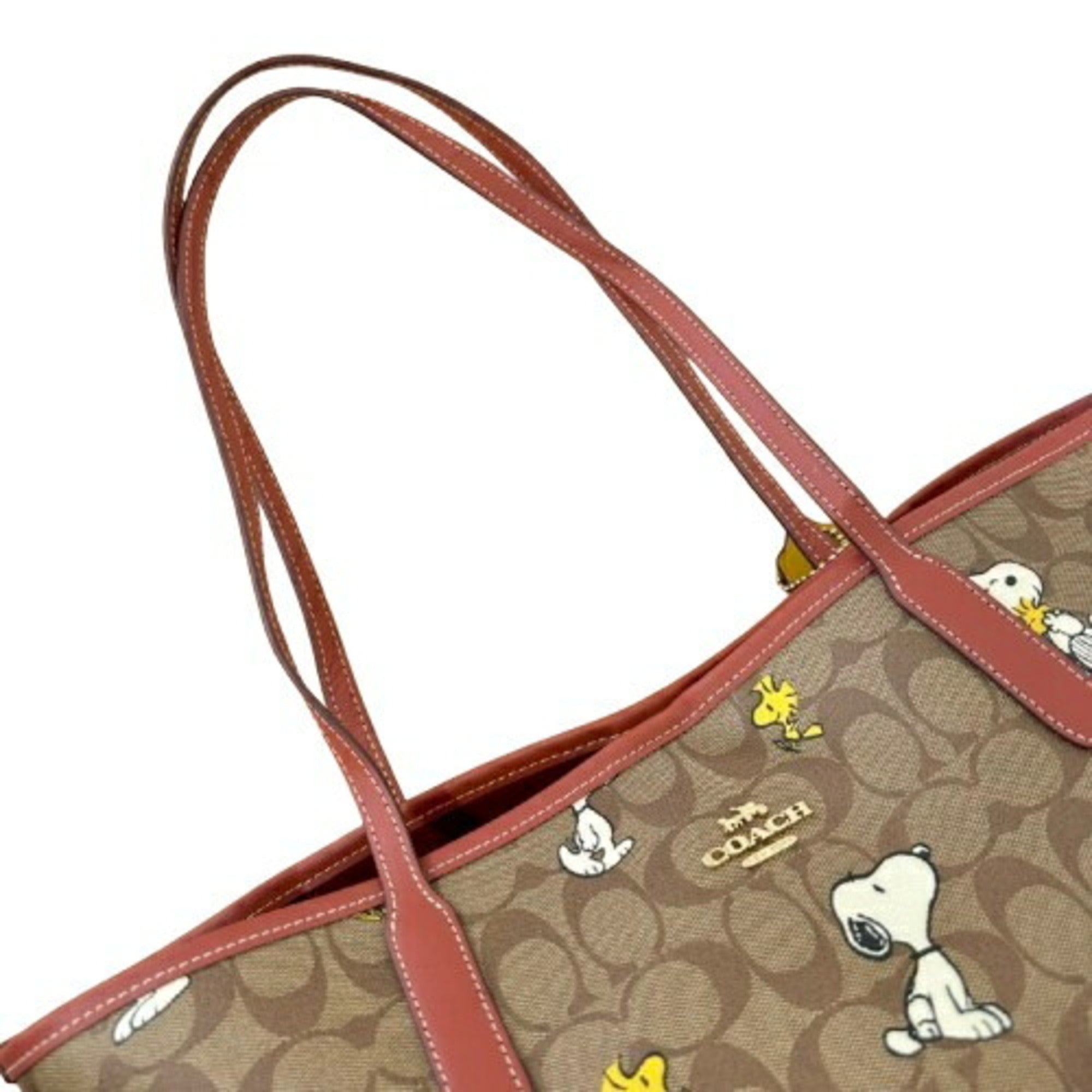 Coach Signature Beige Leather Tote Bag (Pre-Owned)