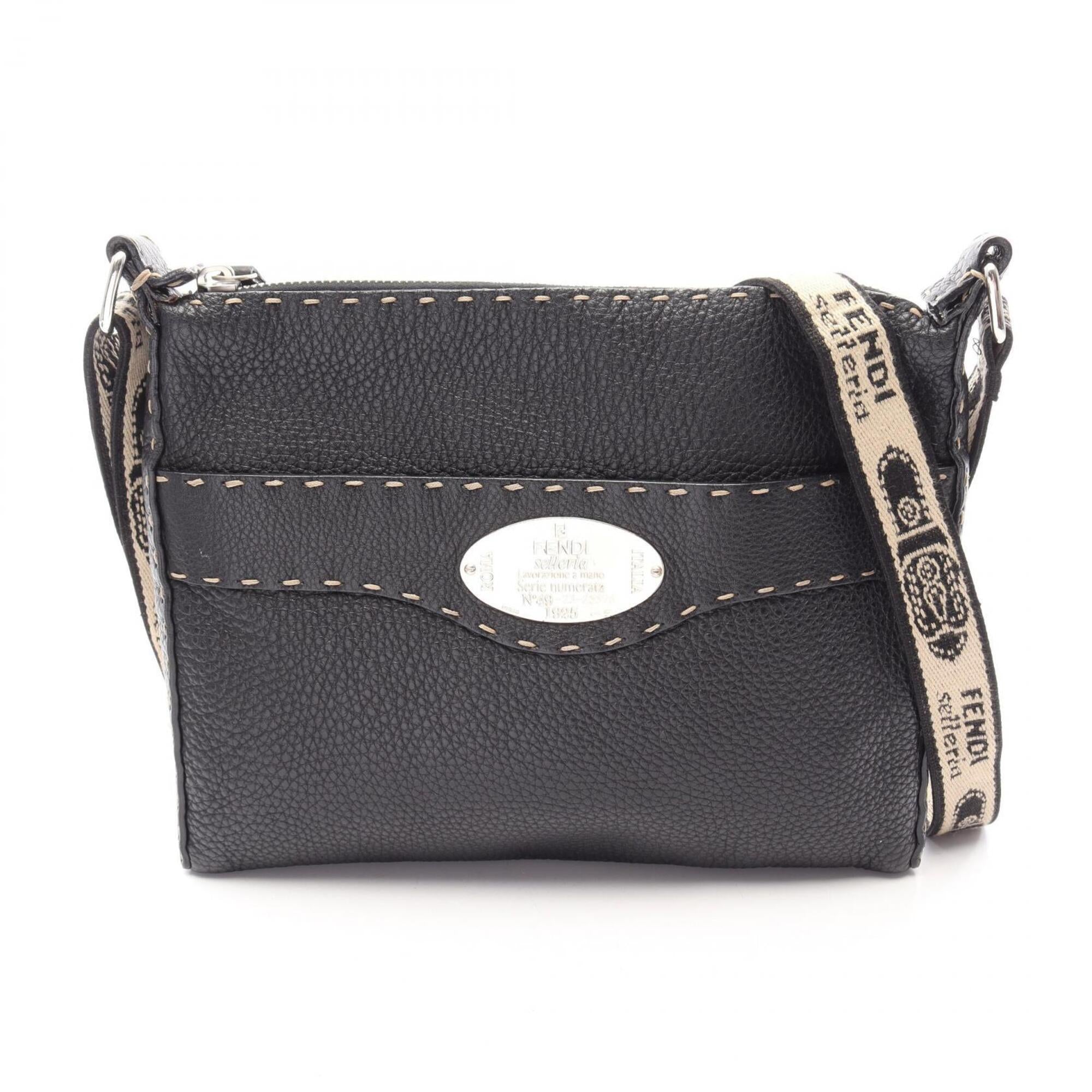 Fendi Black Leather Handbag Shoulder Bag (Pre-Owned)