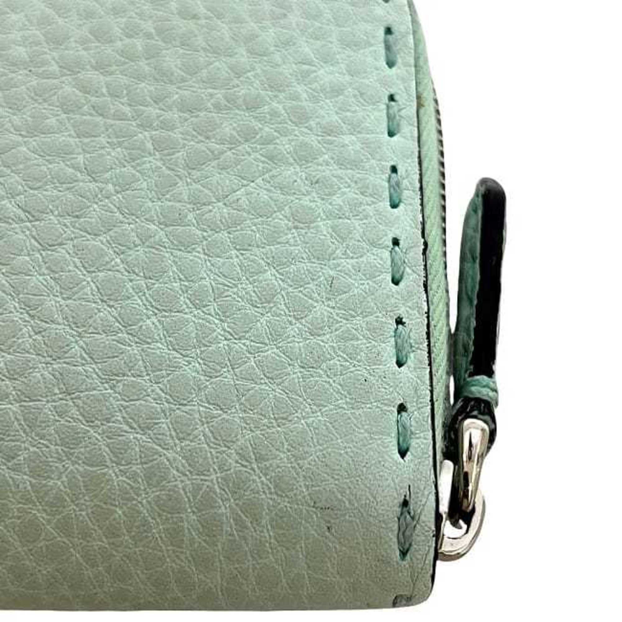 Fendi Light Green Leather Coin Purse/Coin Case (Pre-Owned)