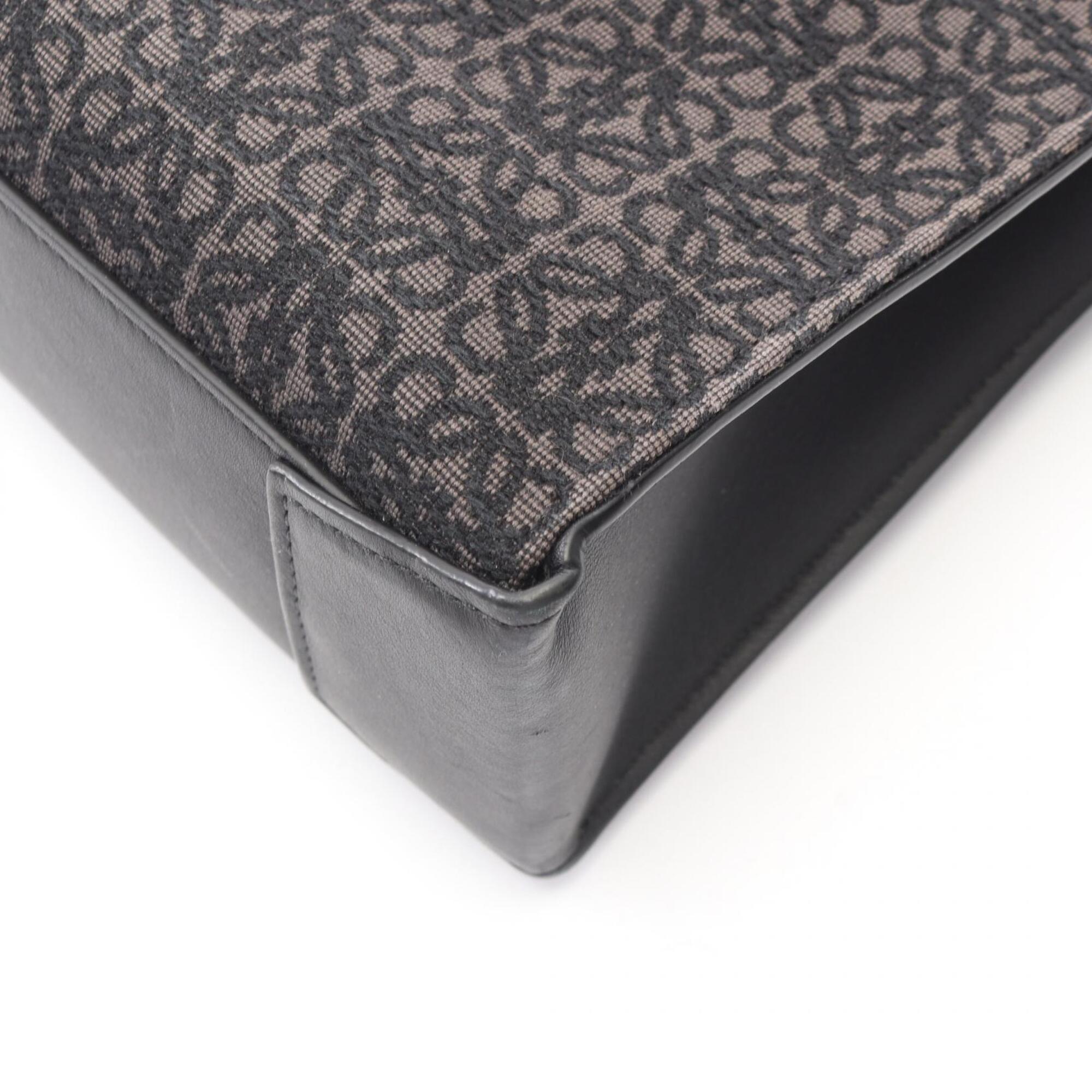 Loewe Black Canvas Leather Handbag Tote Bag (Pre-Owned)