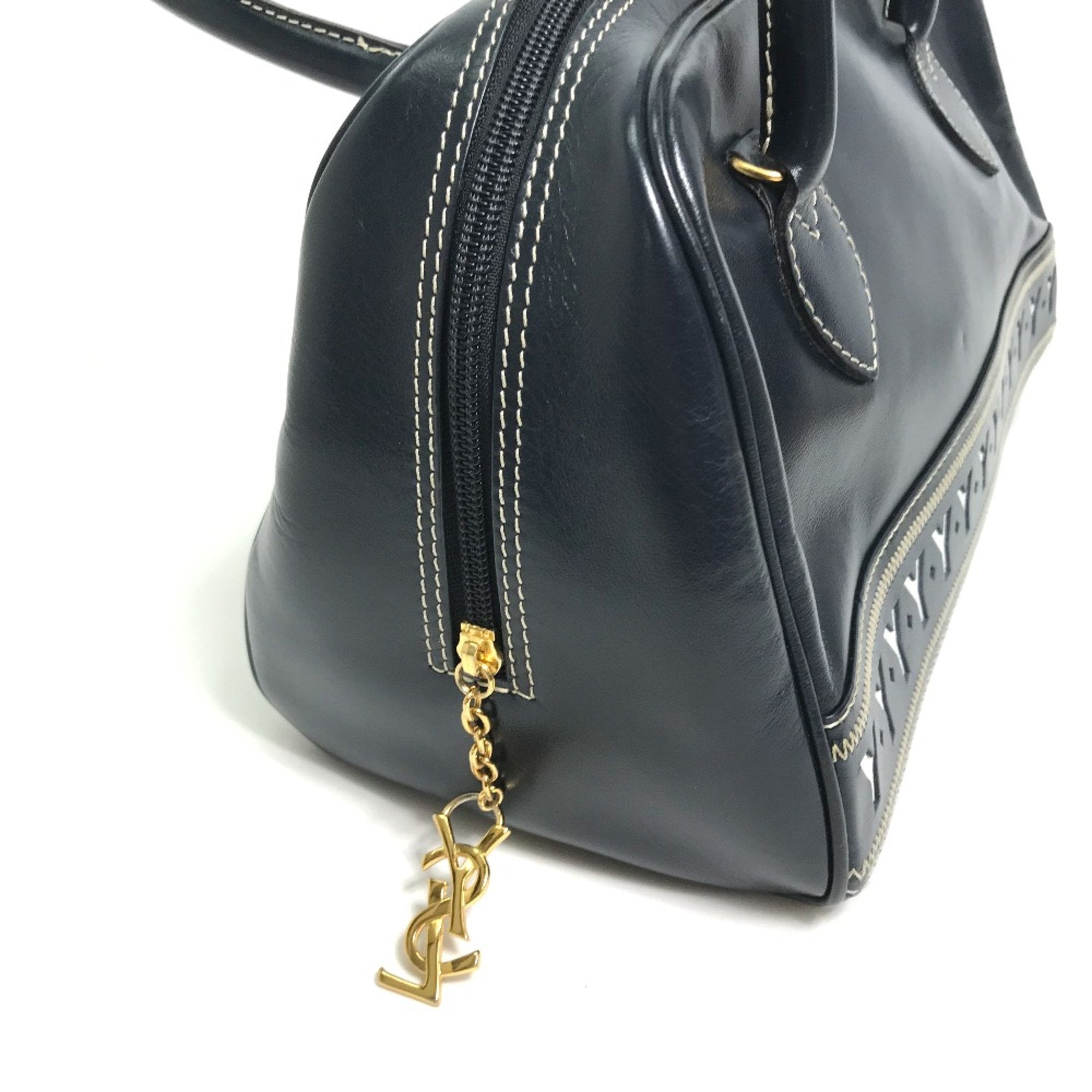 Yves Saint Laurent Navy Leather Handbag (Pre-Owned)