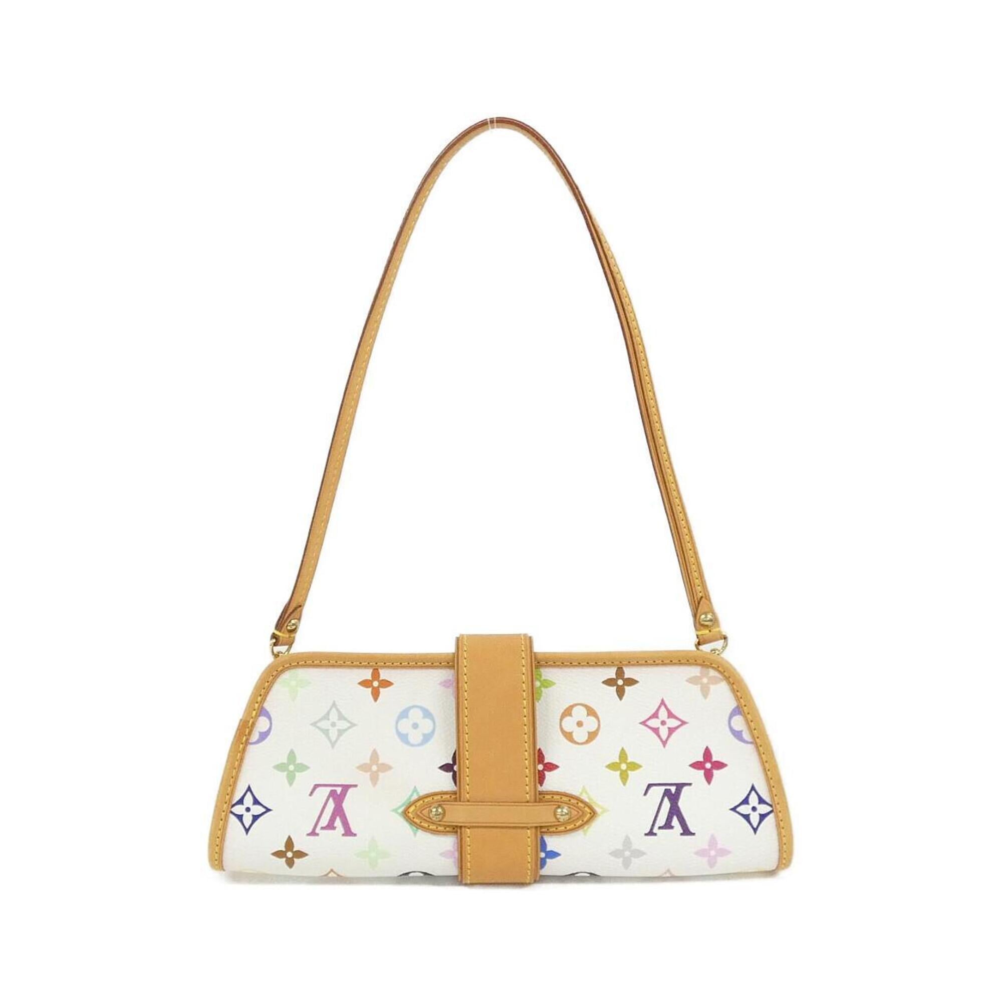 Louis Vuitton White Coated Canvas Shoulder Bag (Pre-Owned)