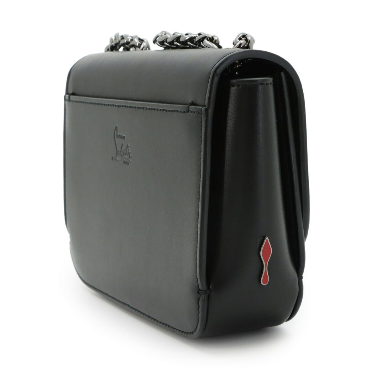 Christian Louboutin Black Leather Handbag Shoulder Bag (Pre-Owned)